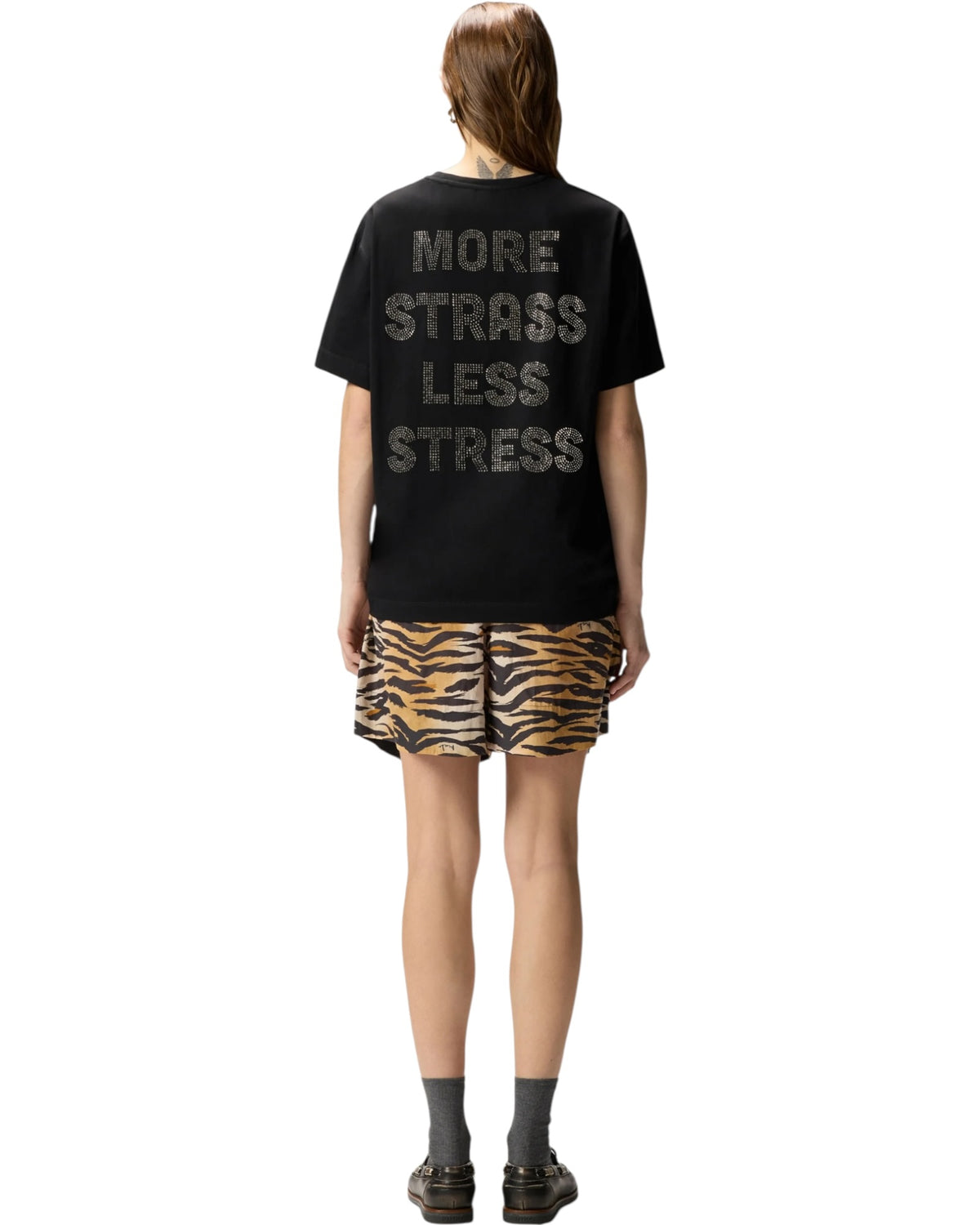 STREPITOSO T-shirt με στρας More Strass Less Stress