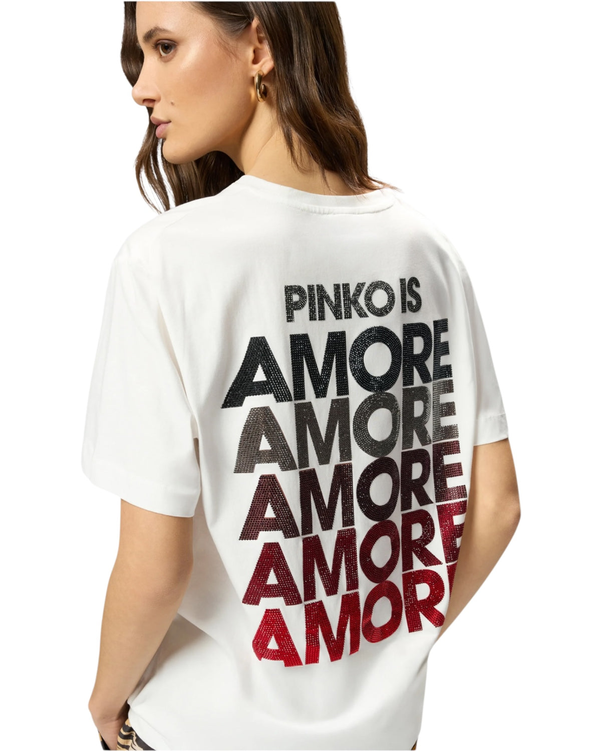 STREPITOSO T-shirt με στρας Amore