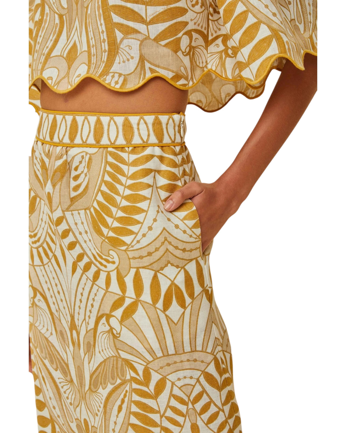 Λινή midi φούστα