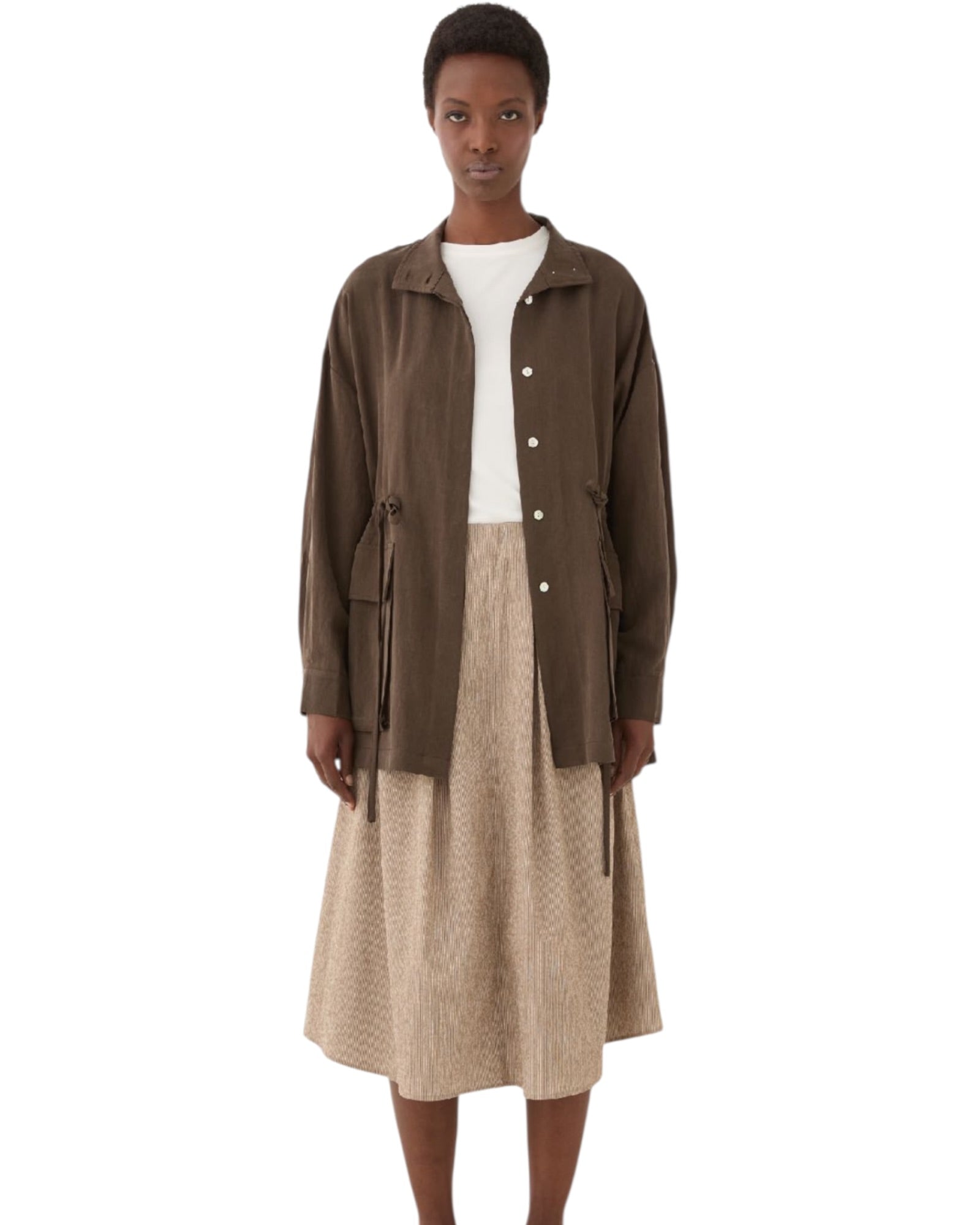 Μπουφάν oversized με κορδόνι στη μέση