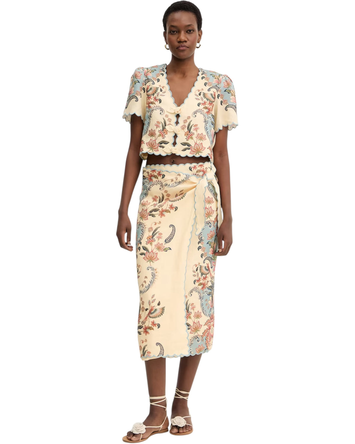 Λινή μπλούζα με φουσκωτά μανίκια BOHO BEAUTY