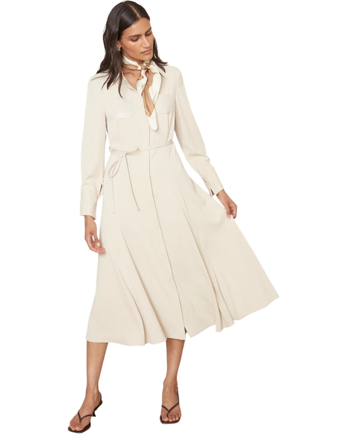 Mακρυ φόρεμα με δερμάτινες τσέπες  ACACIA