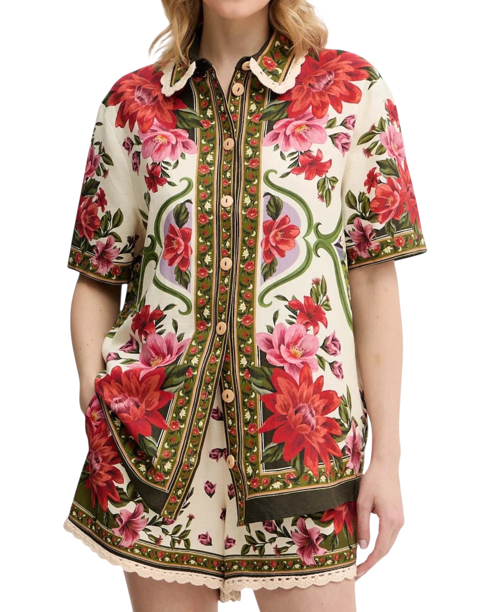 Πουκάμισο λινό floral WONDER RIO