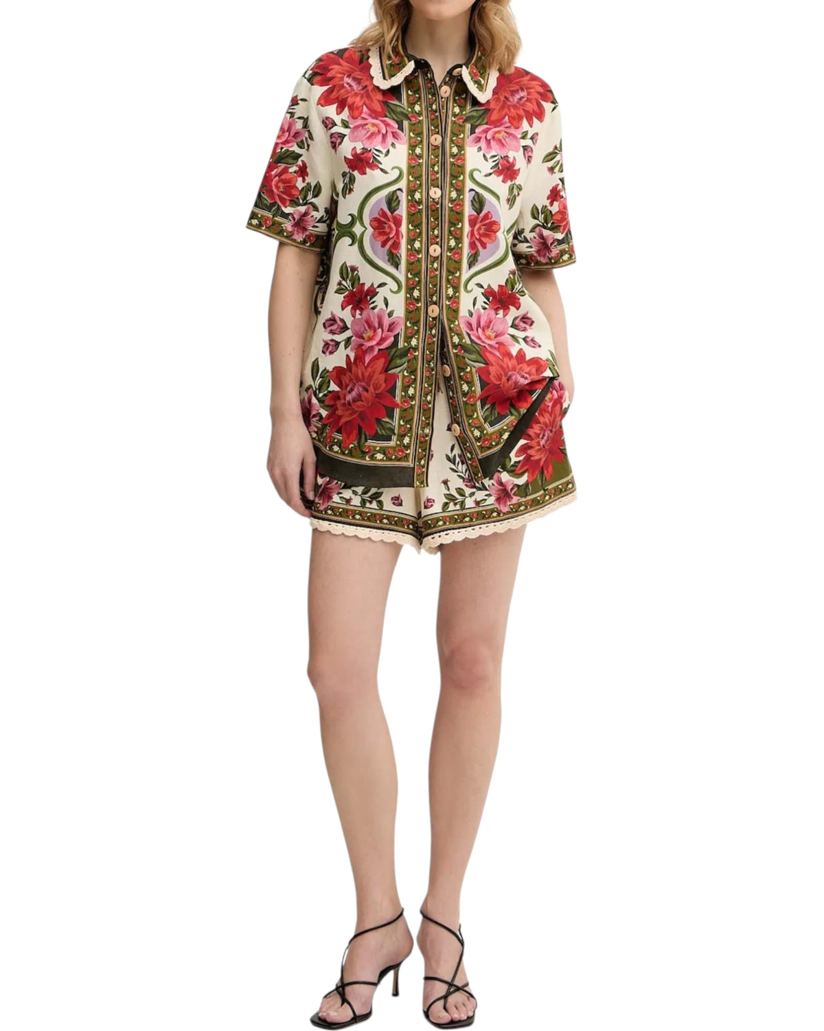 Λινό σορτς floral WONDER RIO