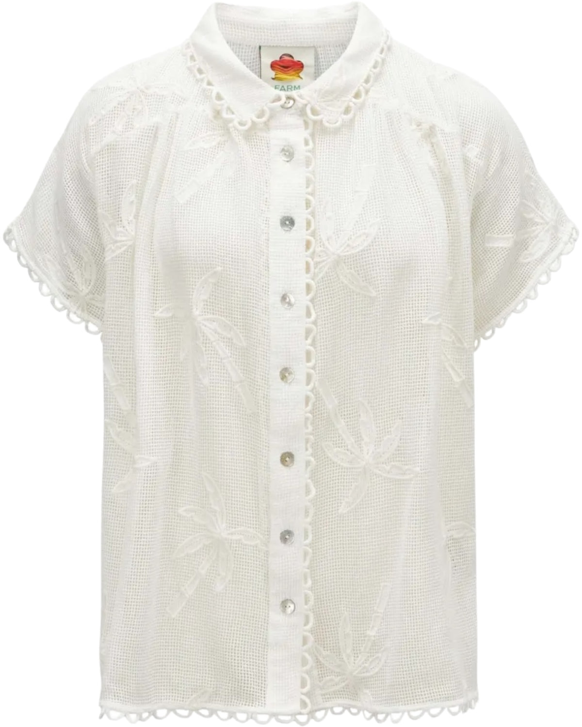 Πουκάμισο με μοτίβο φοίνικα WHITE PALM TREES