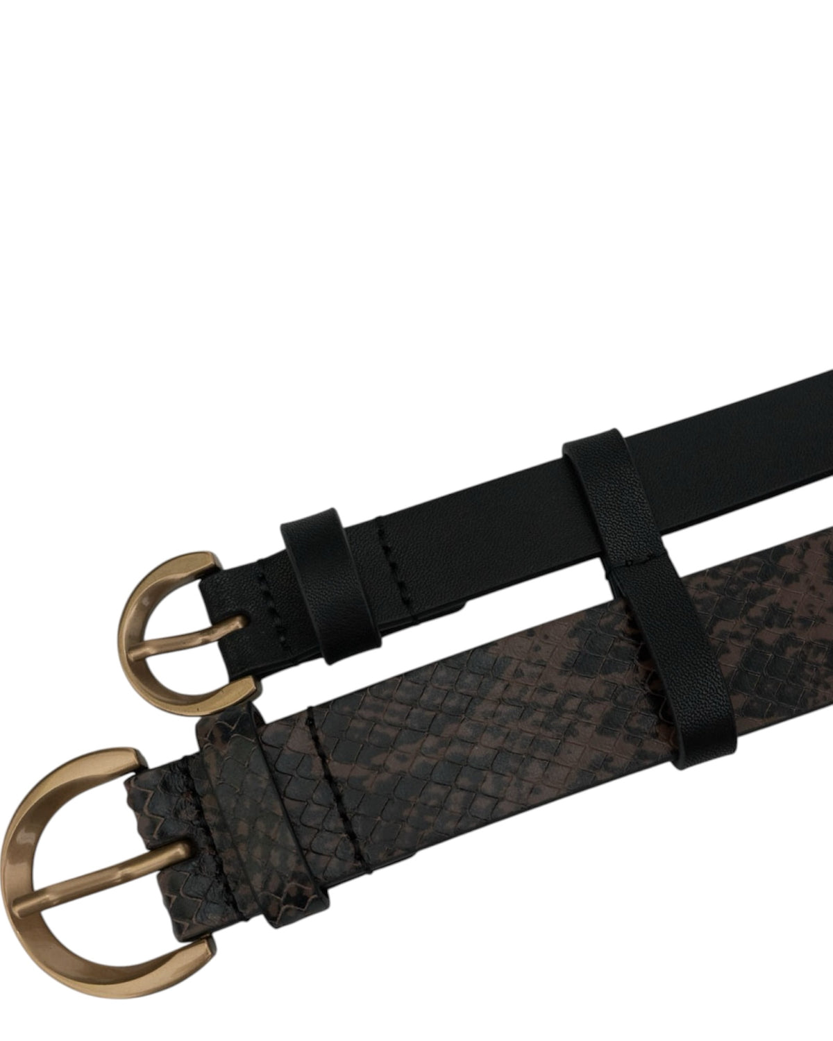 Διπλή ζώνη με snake print LOW.DOUBLE BELT