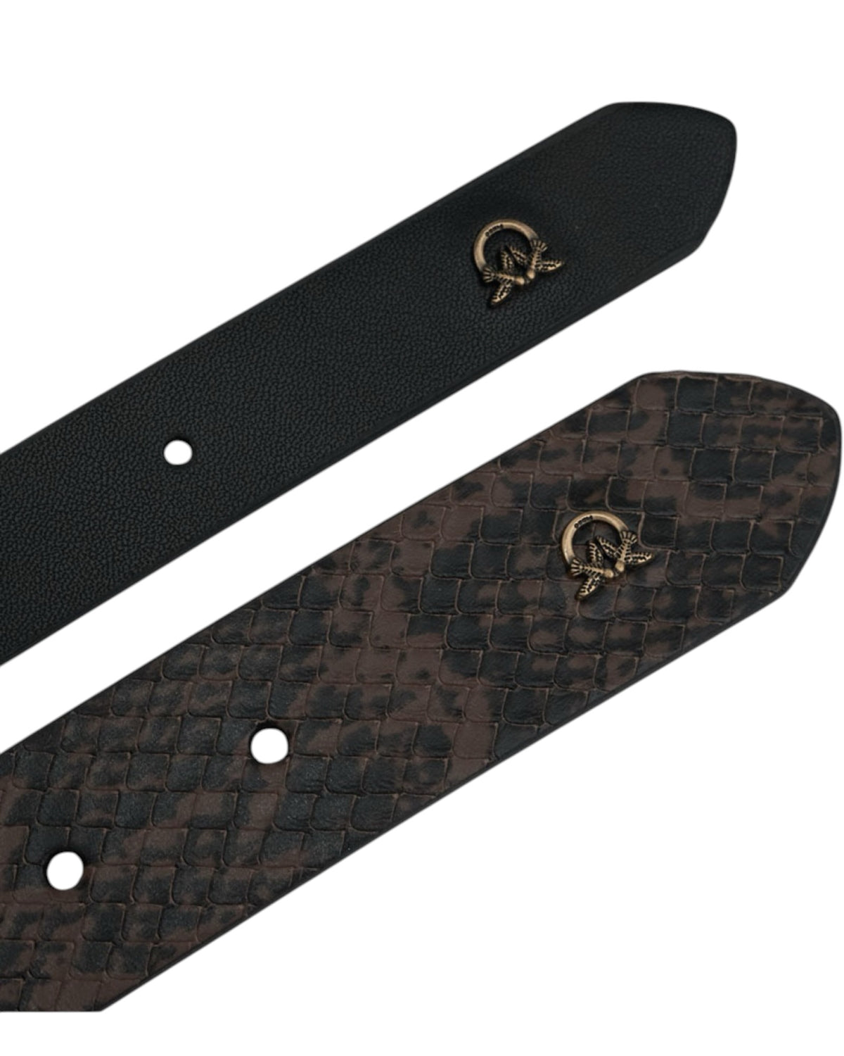 Διπλή ζώνη με snake print LOW.DOUBLE BELT