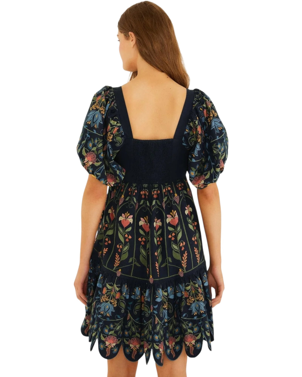 Mini φόρεμα με τετράγωνη λαιμόκοψη STITCHED GARDEN