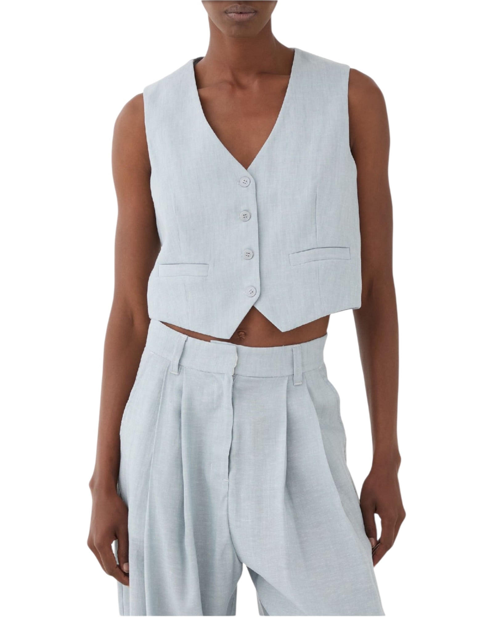 Λινό κοντό γιλέκο