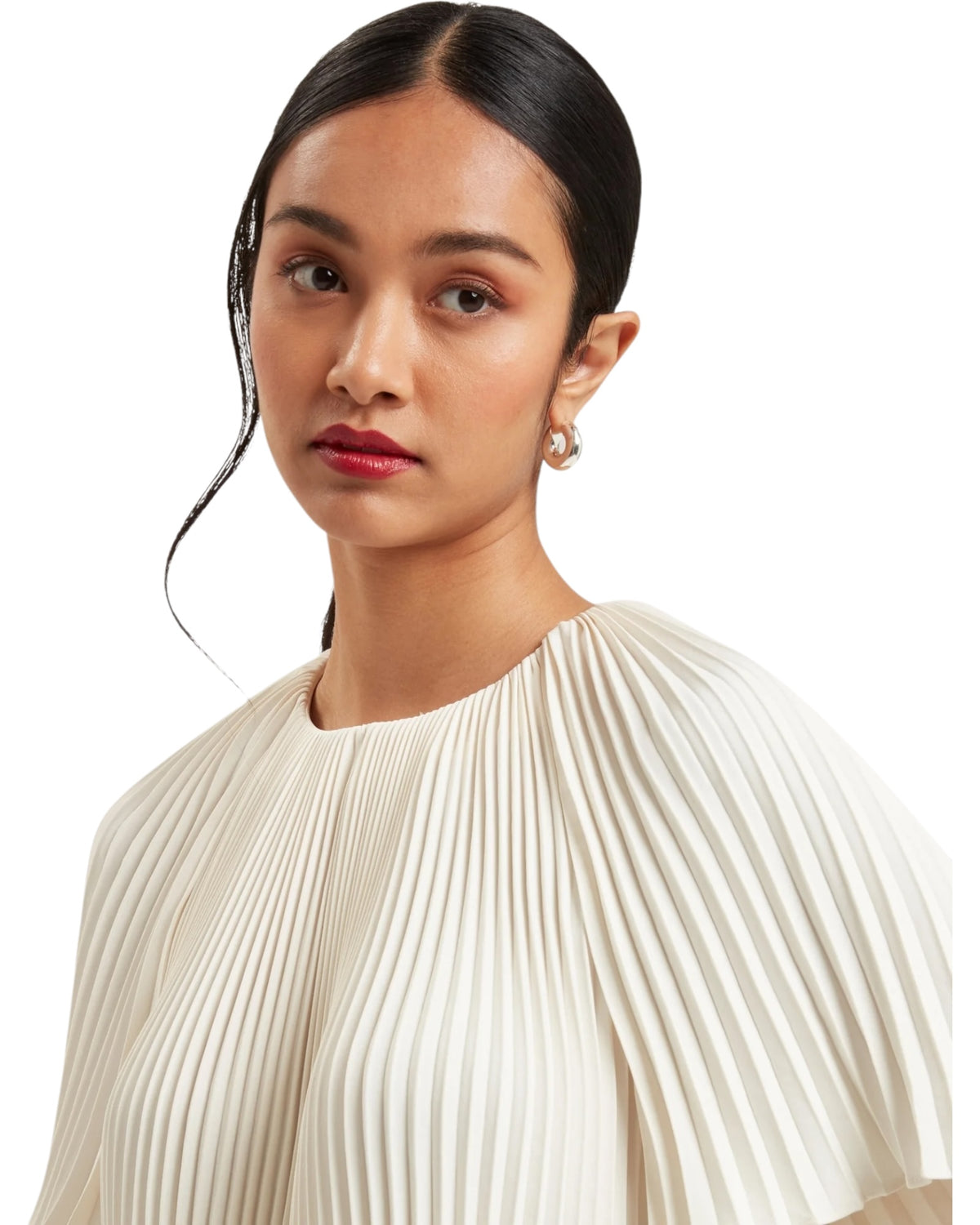 Πλισέ κοντομάνικη μπλούζα AGARA