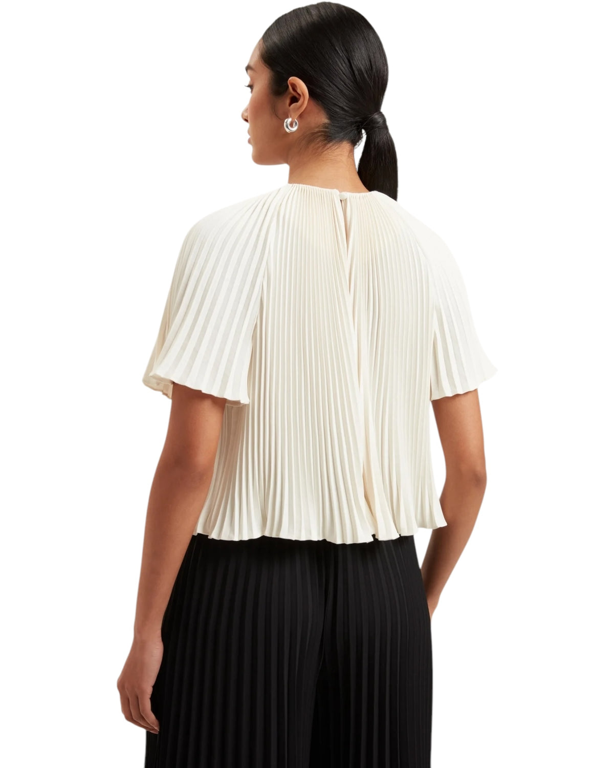 Πλισέ κοντομάνικη μπλούζα AGARA