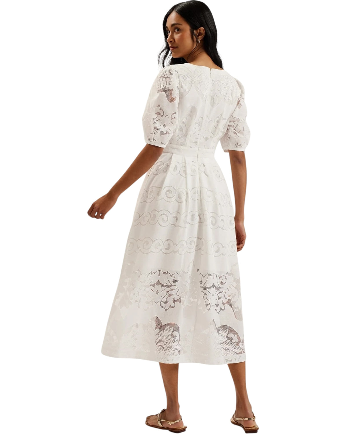 Φόρεμα Midi Agnel Lace Puff