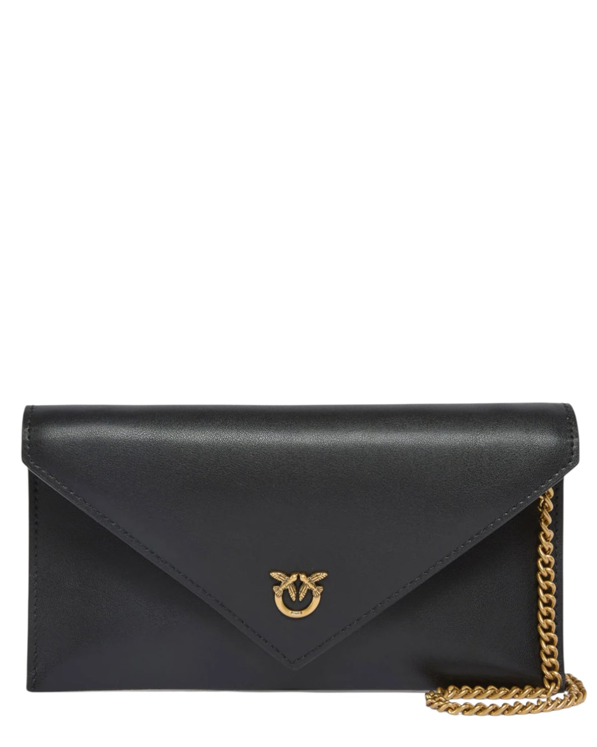 Μικρή τσάντα-φάκελος από λείο δέρμα με λογότυπο Love Birds FLAT PURSE MINI