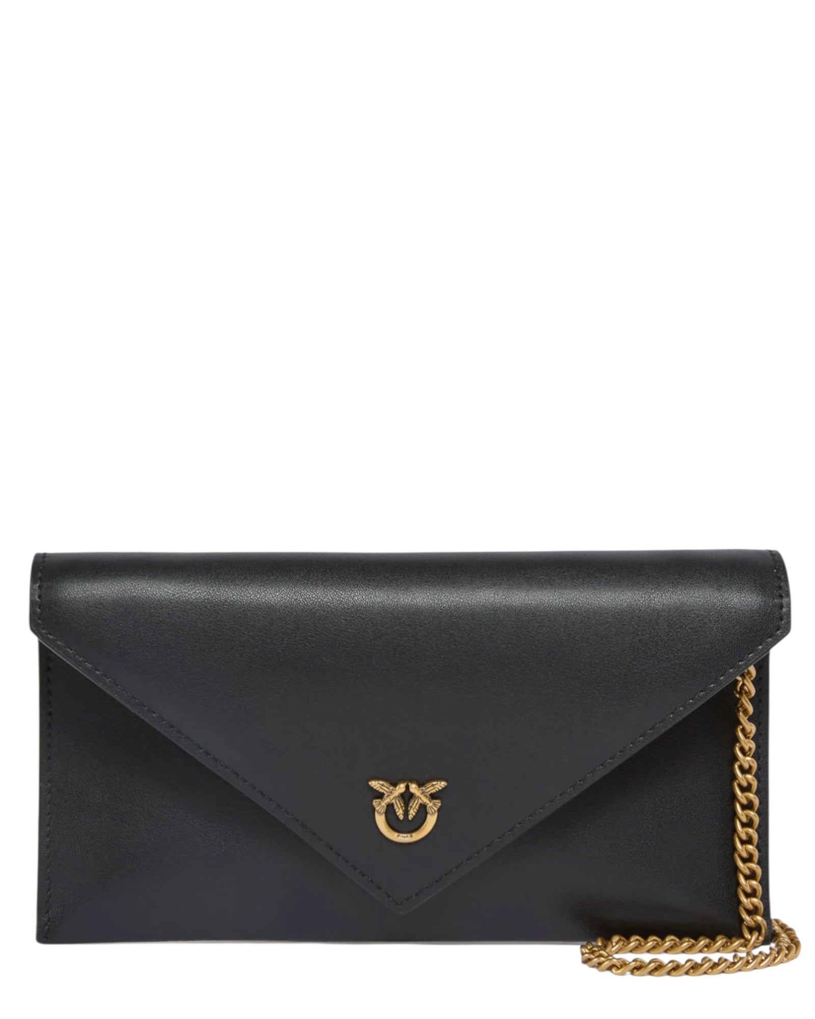 Μικρή τσάντα-φάκελος από λείο δέρμα με λογότυπο Love Birds FLAT PURSE MINI