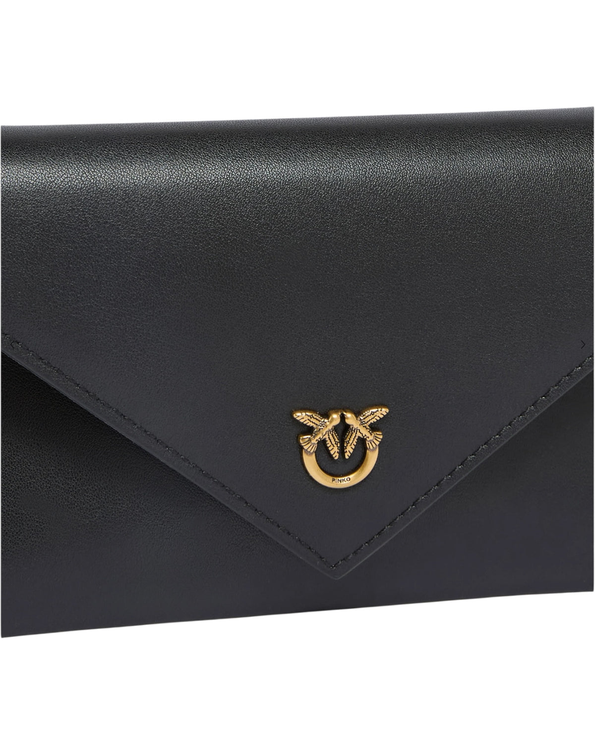 Μικρή τσάντα-φάκελος από λείο δέρμα με λογότυπο Love Birds FLAT PURSE MINI