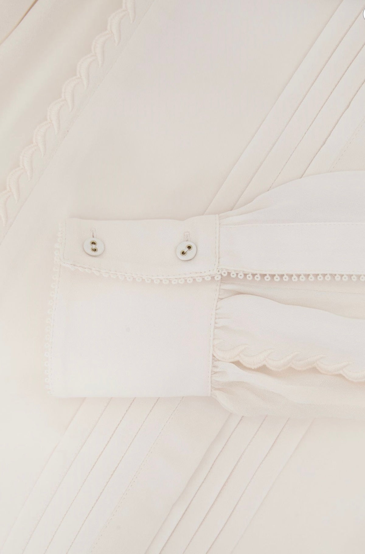 Πλισέ κεντημένη μακρυμάνικη μπλούζα MADDIE