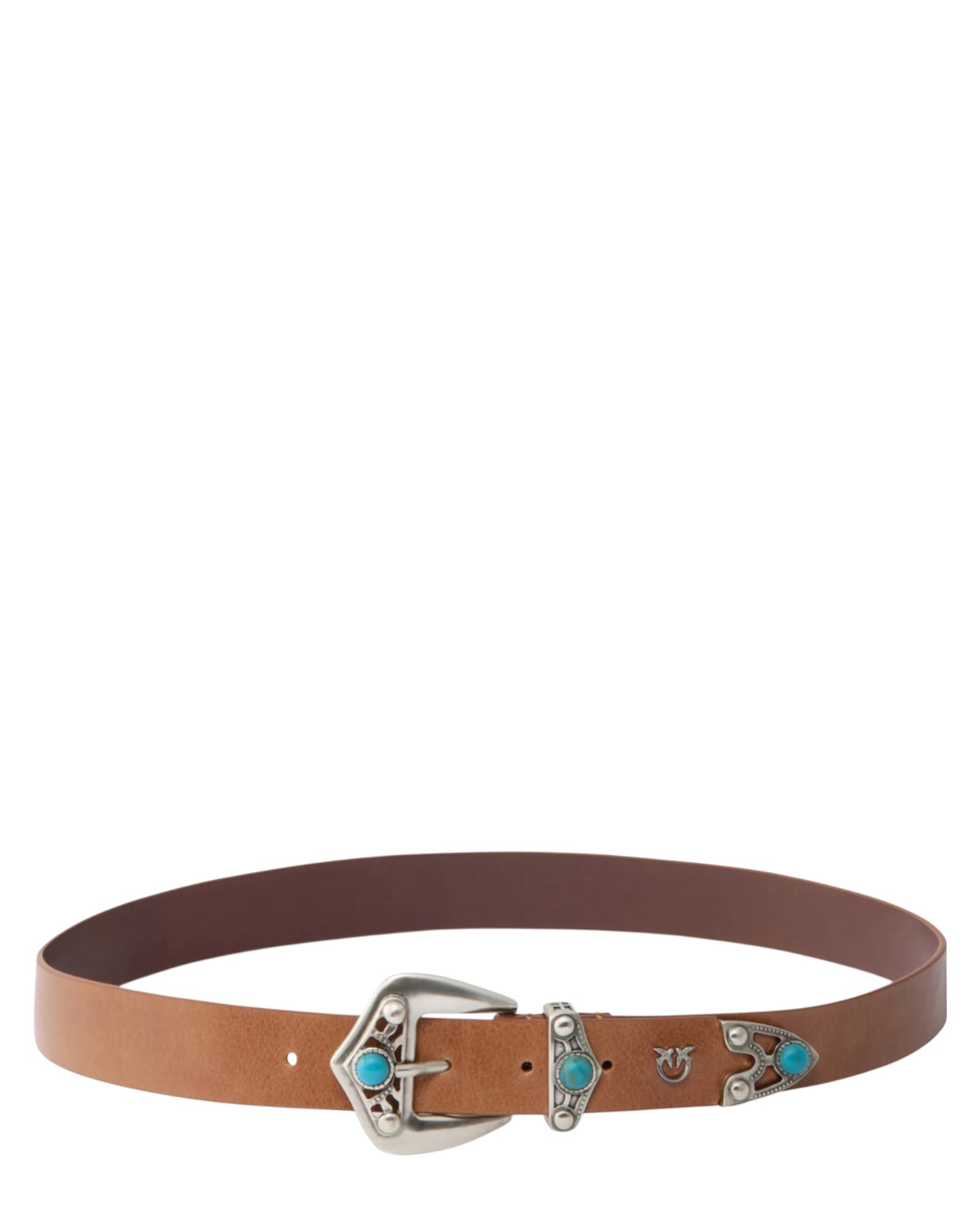 Δερμάτινη ζώνη με τιρκουάζ πέτρες CINTURA TRITTICO TURCHESE
