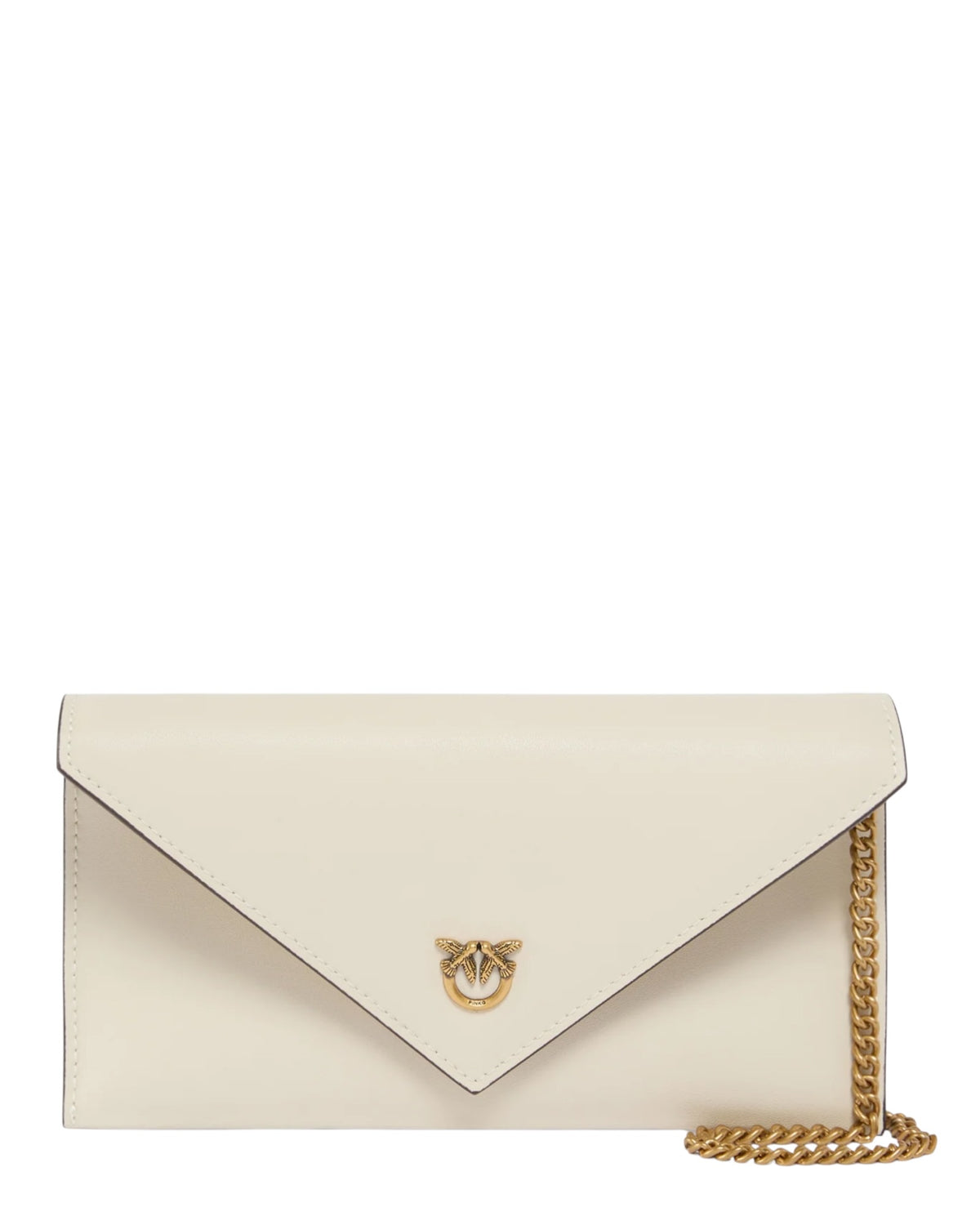 Μικρή τσάντα-φάκελος από λείο δέρμα με λογότυπο Love Birds FLAT PURSE MINI