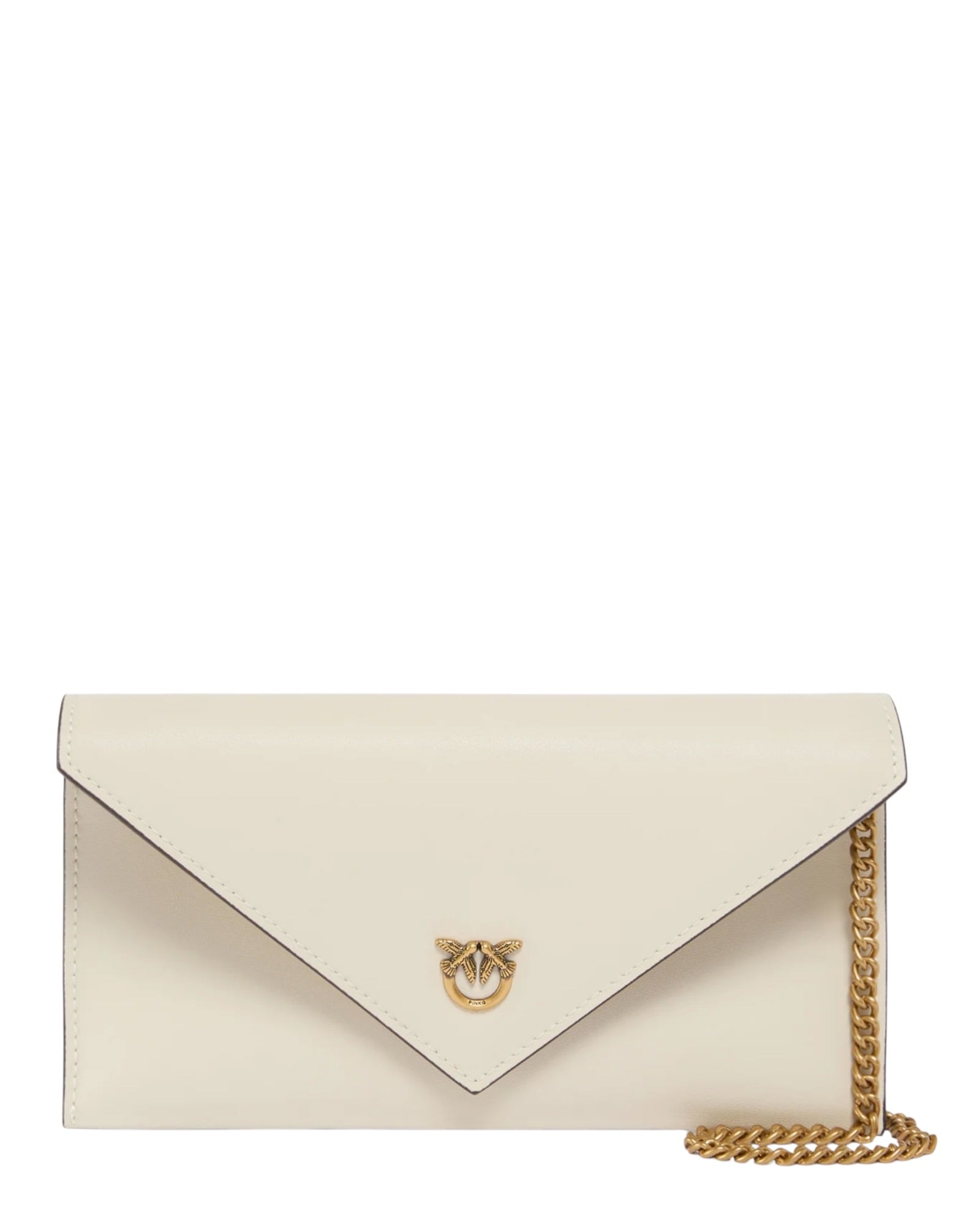 Μικρή τσάντα-φάκελος από λείο δέρμα με λογότυπο Love Birds FLAT PURSE MINI