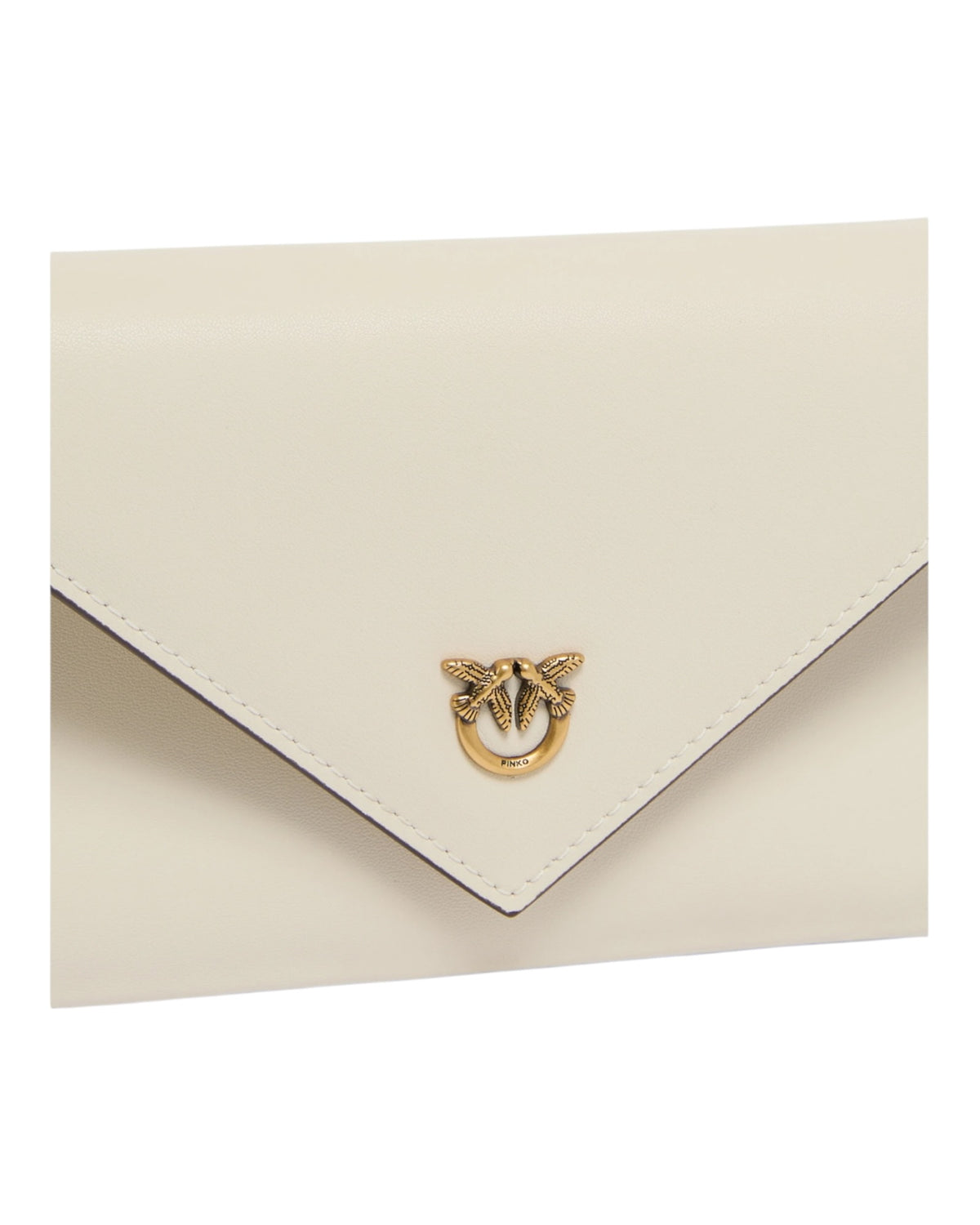 Μικρή τσάντα-φάκελος από λείο δέρμα με λογότυπο Love Birds FLAT PURSE MINI