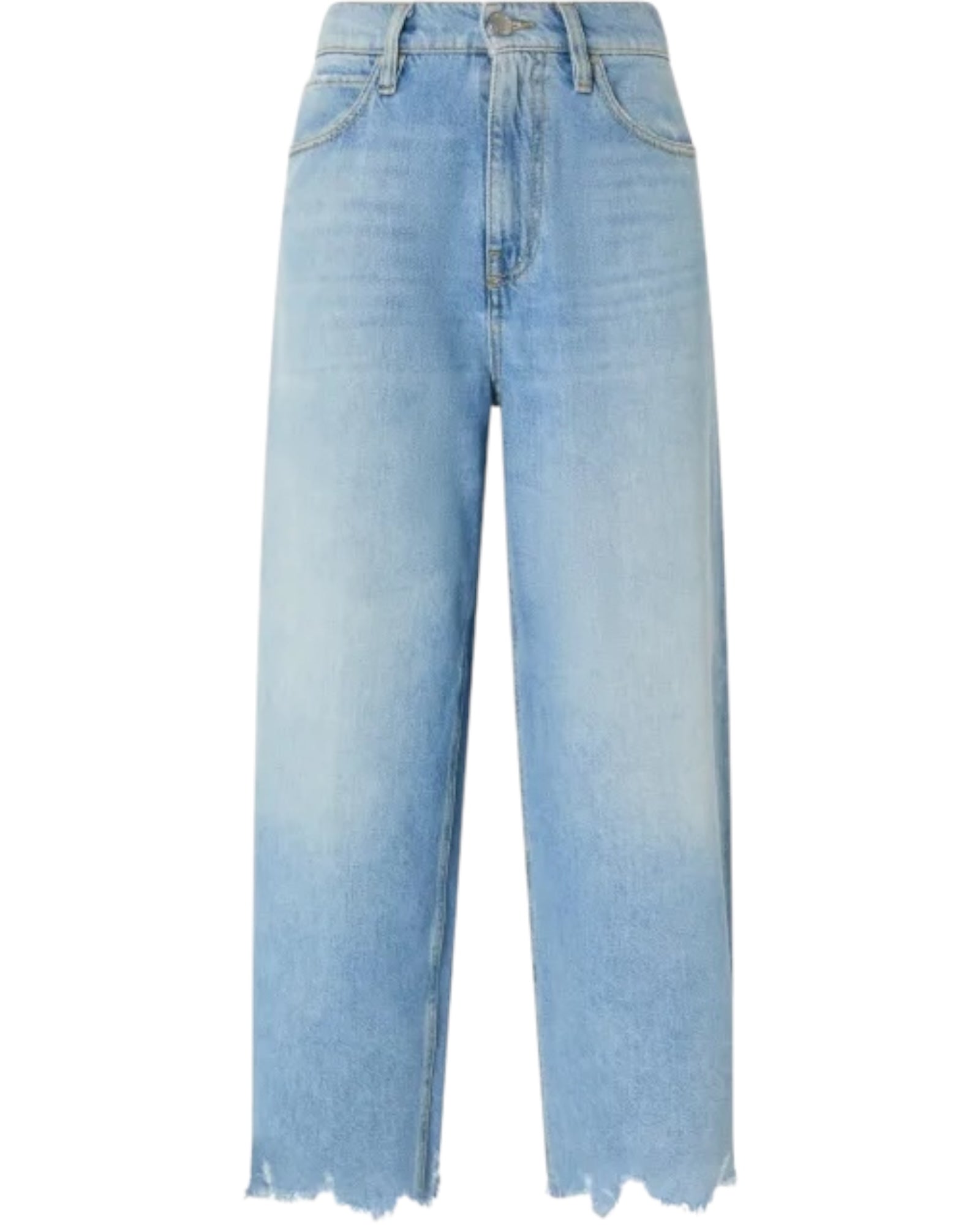 Φαρδύ τζιν με ξεφτισμένο τελείωμα ESTELLE