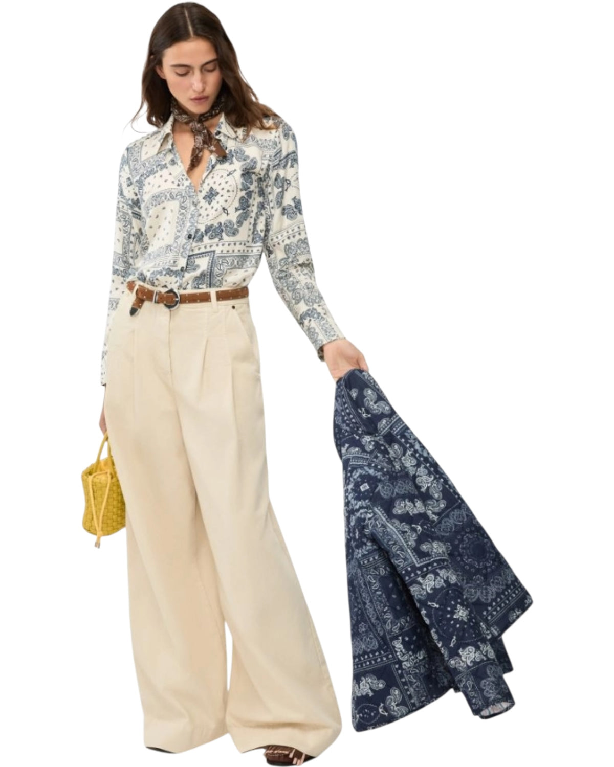 Πουκάμισο από βισκόζη με τυπωμένο ύφασμα IBLEDITTO