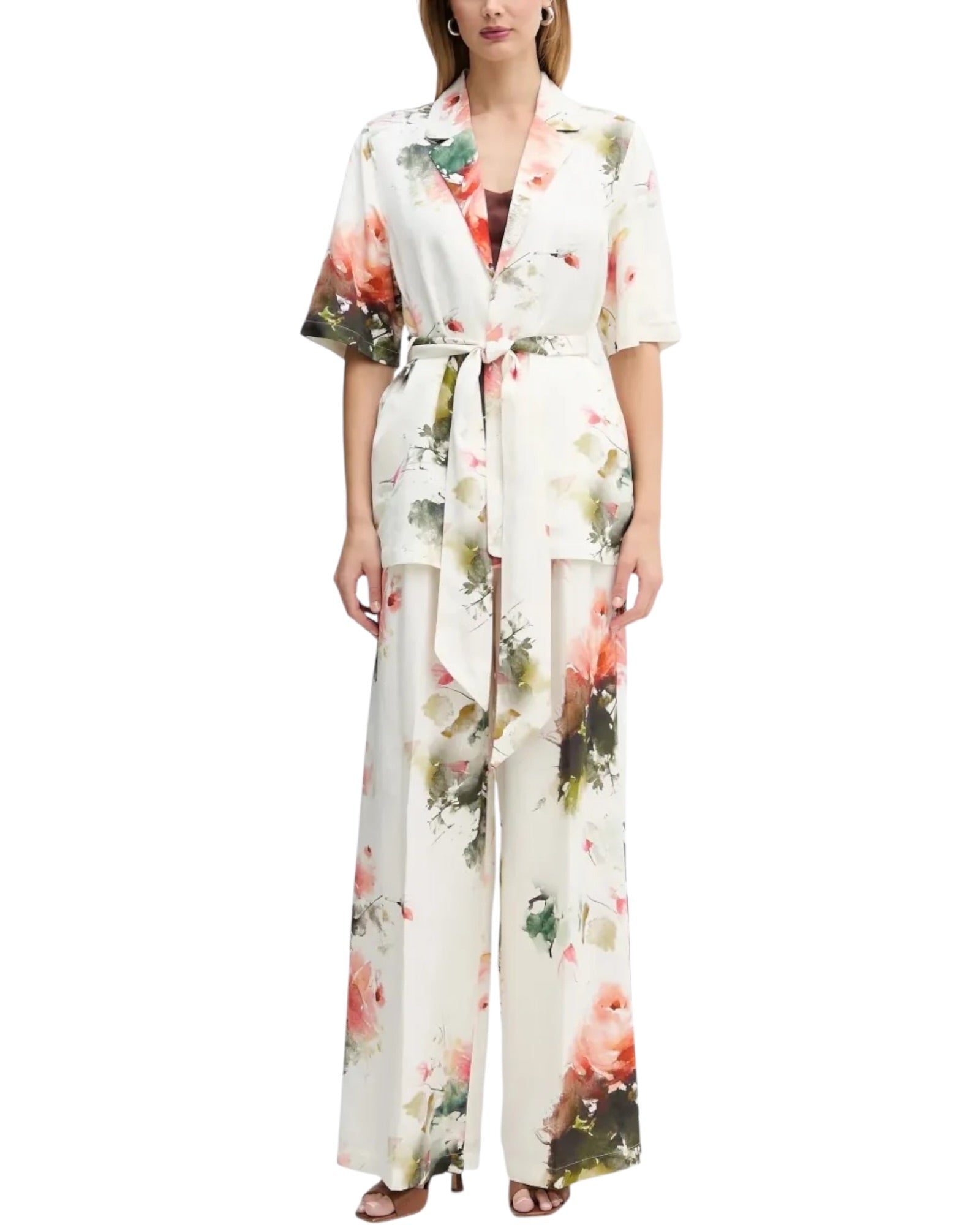 Ζακέτα floral με ζώνη GABBRIL