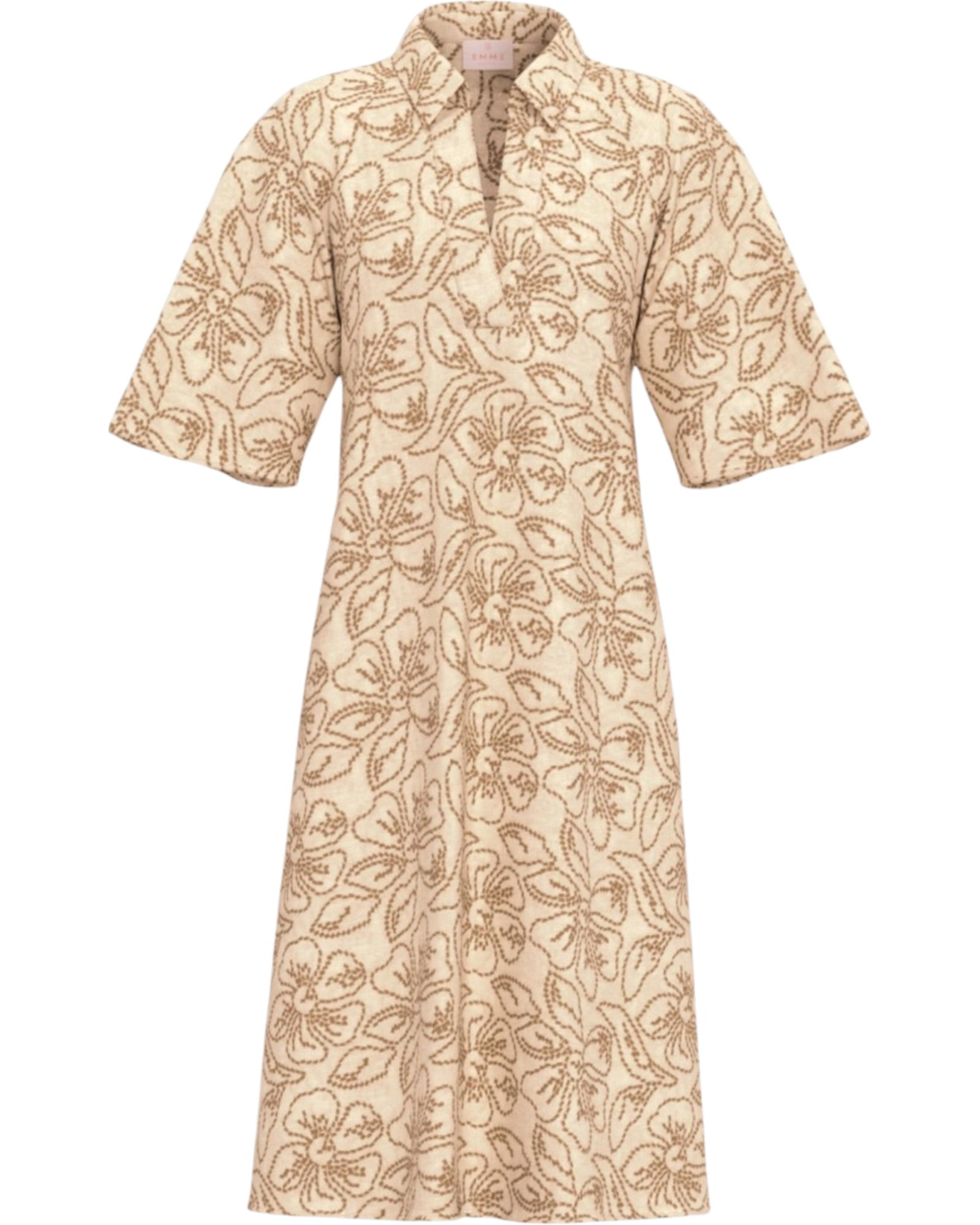 Φόρεμα από κεντημένο βαμβάκι και λινό EMMFOLK