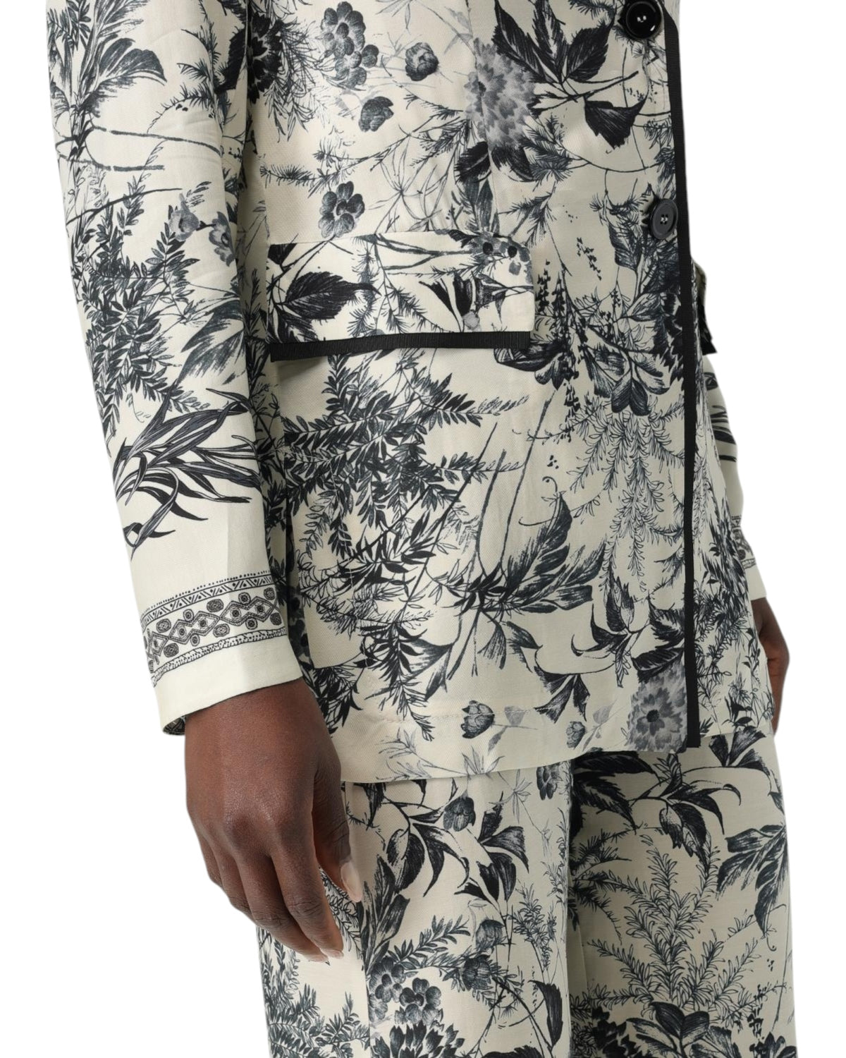 Σακάκι εμπριμέ με μελάνι λουλουδιών