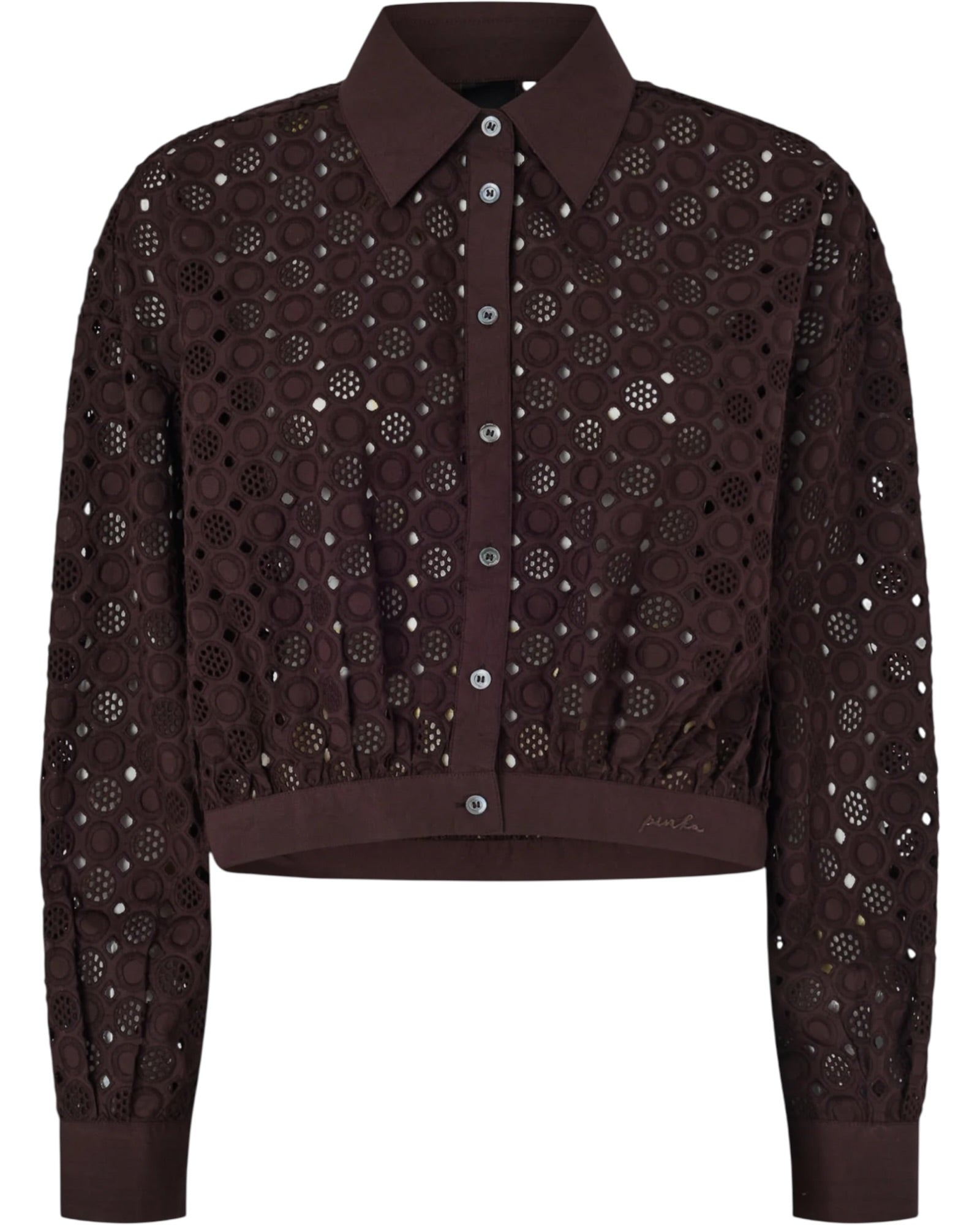 Κοντό πουκάμισο με κέντημα CHARITA