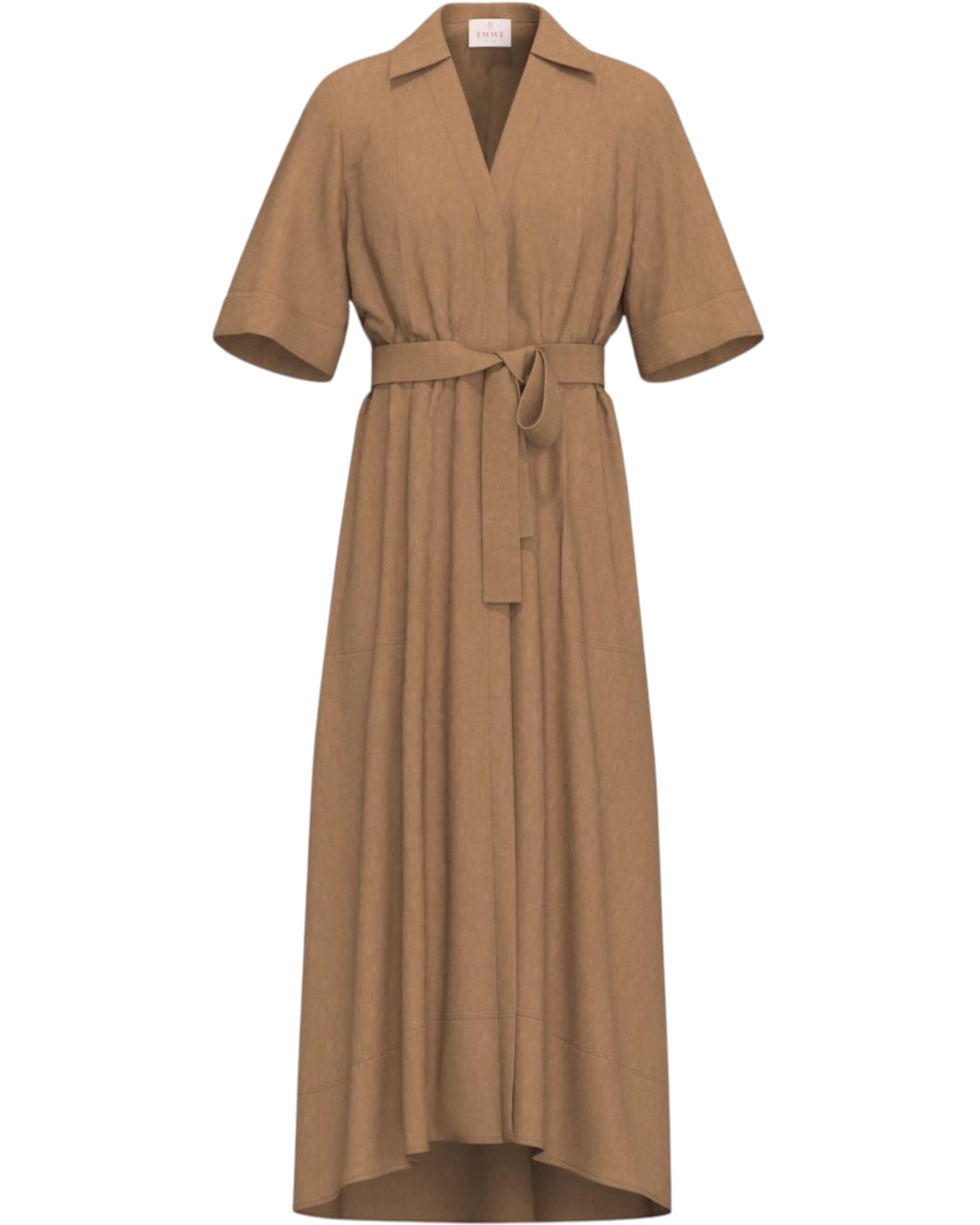 Φόρεμα λινό με ζώνη EMMDETTO