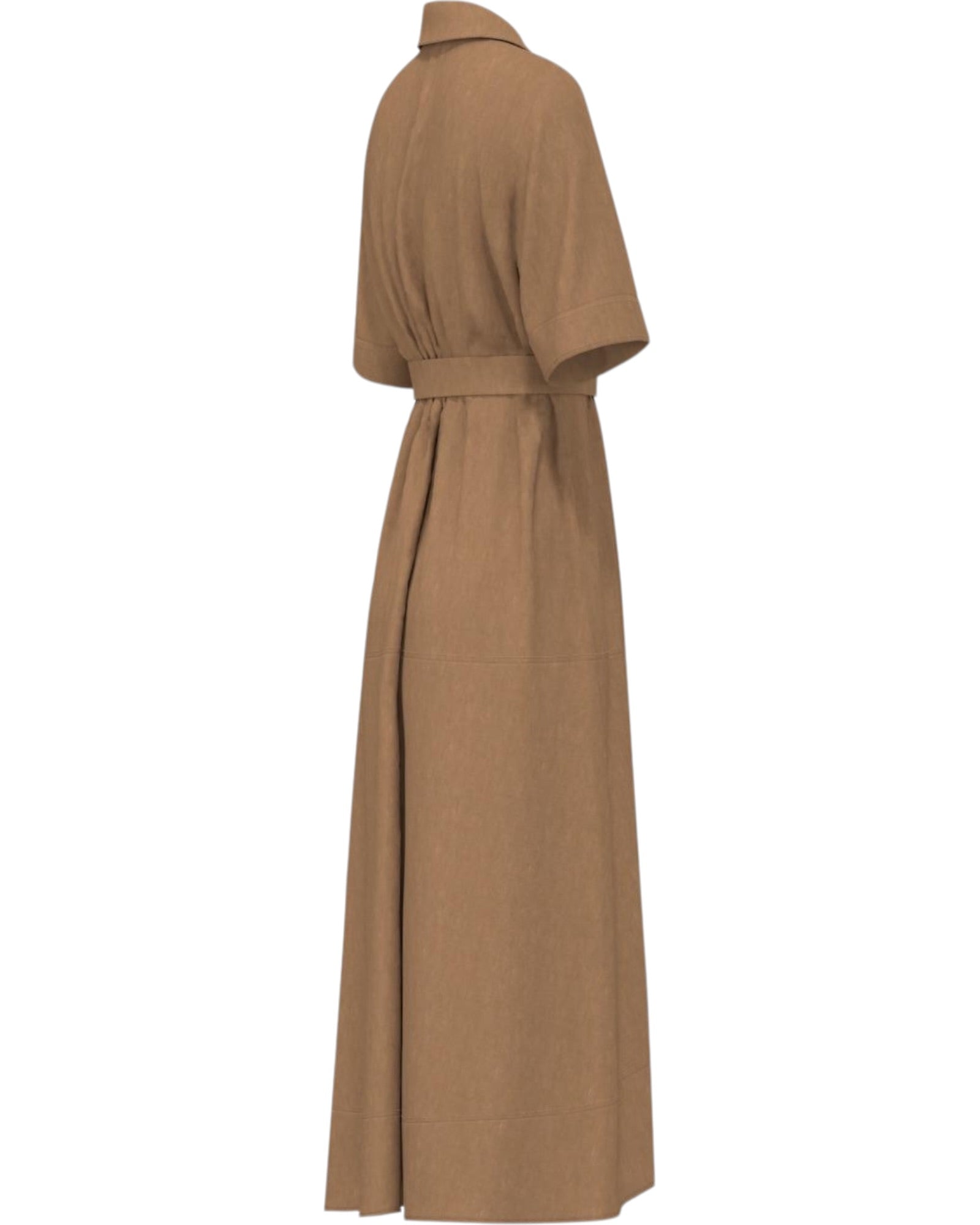 Φόρεμα λινό με ζώνη EMMDETTO