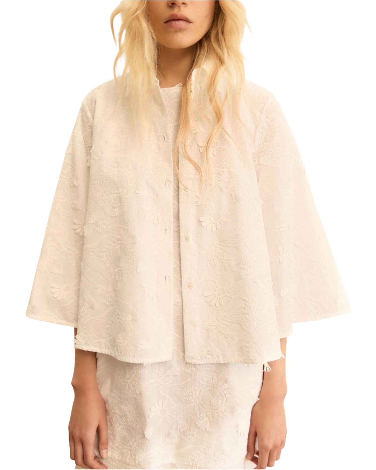 Πουκάμισο από κεντημένο ύφασμα EMMAMICO