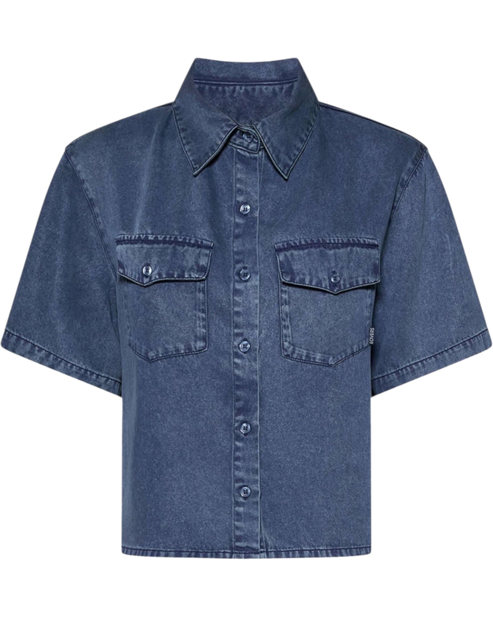 Denim κοντομάνικο πουκάμισο AMARA