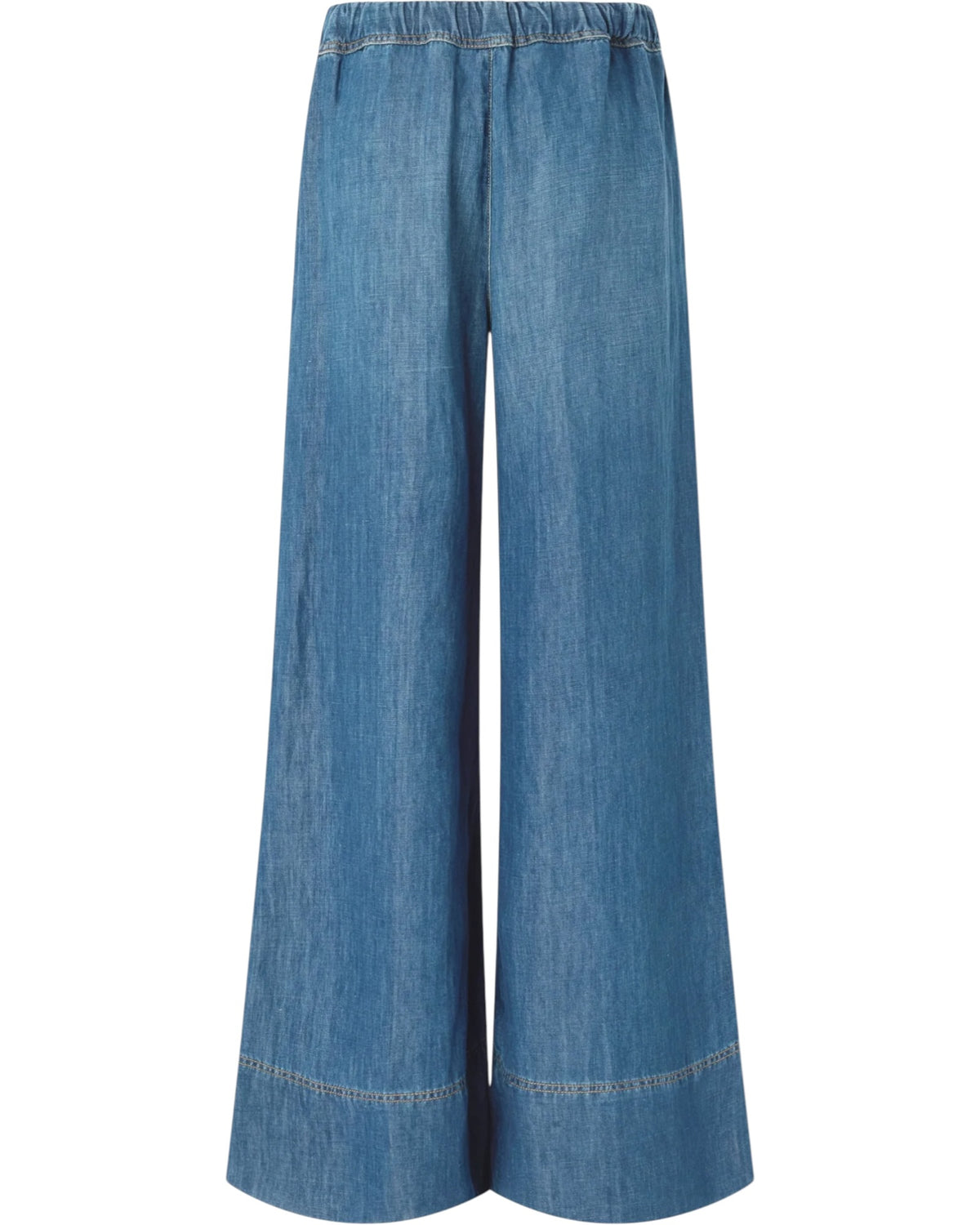 Φαρδύ τζιν παντελόνι από σύμμεικτο λινό denim SPIAGGIA PANTALONE