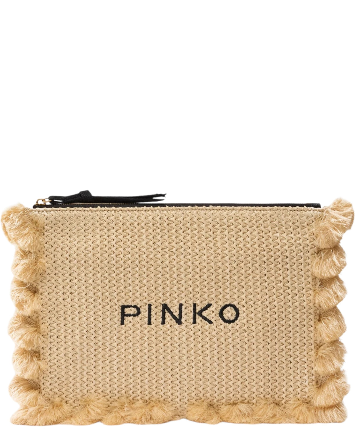 Μικρή τσάντα από raffia με λογότυπο FLAT HANDLE RAFIA