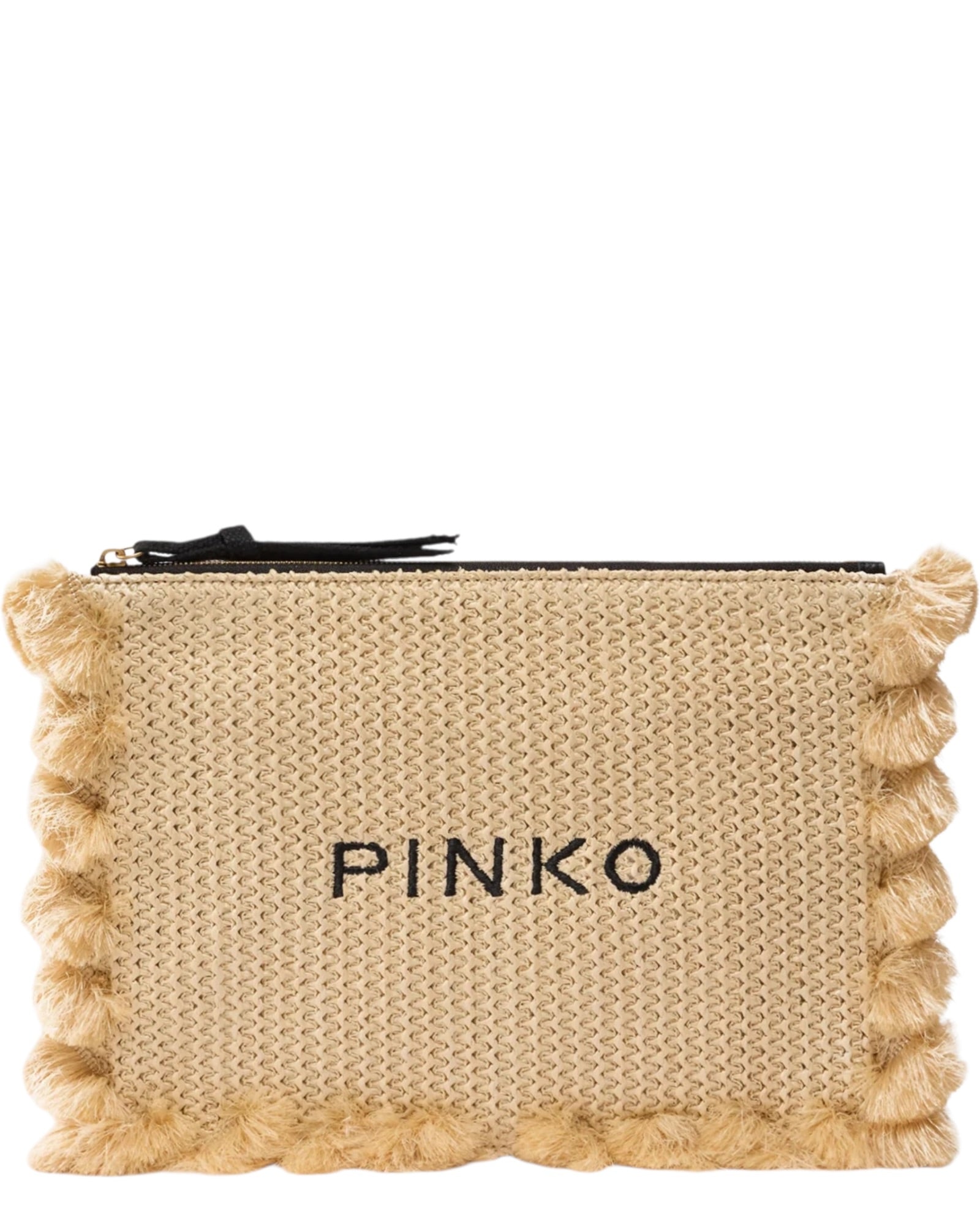 Μικρή τσάντα από raffia με λογότυπο FLAT HANDLE RAFIA