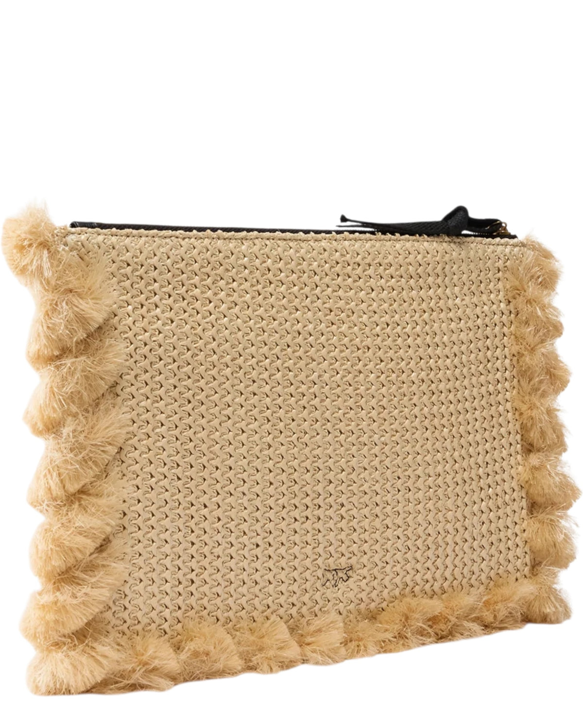 Μικρή τσάντα από raffia με λογότυπο FLAT HANDLE RAFIA