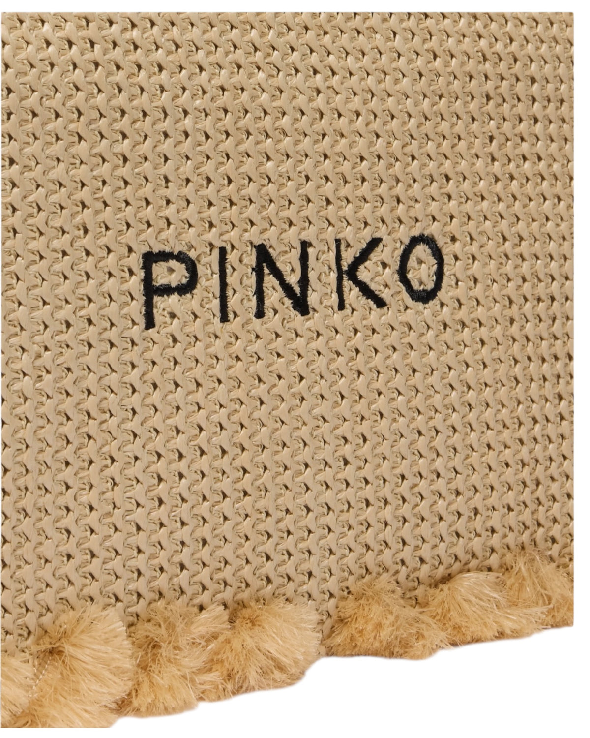 Μικρή τσάντα από raffia με λογότυπο FLAT HANDLE RAFIA
