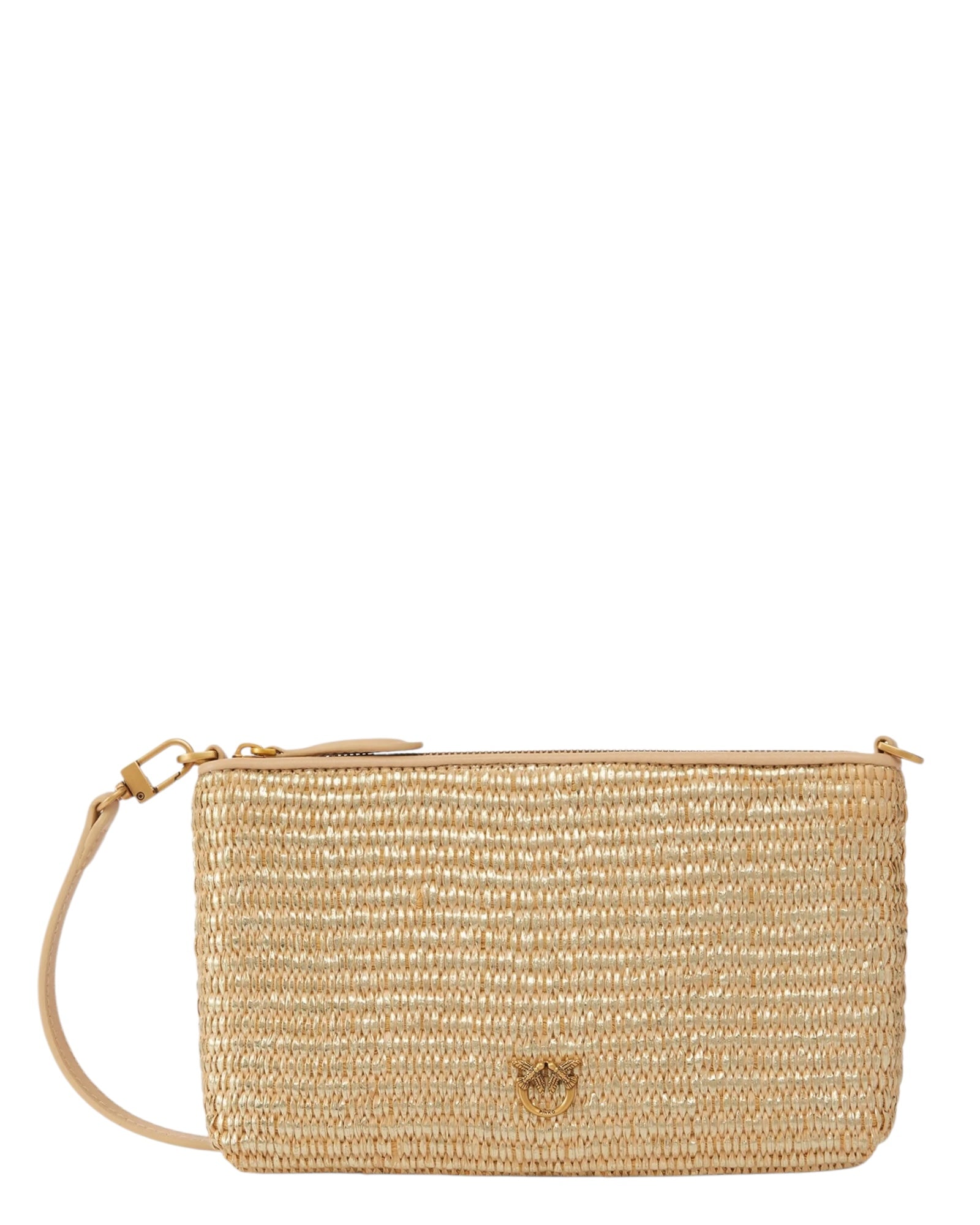 Τσαντάκι HORIZONTAL FLAT MINI RAFIA LAMINATA