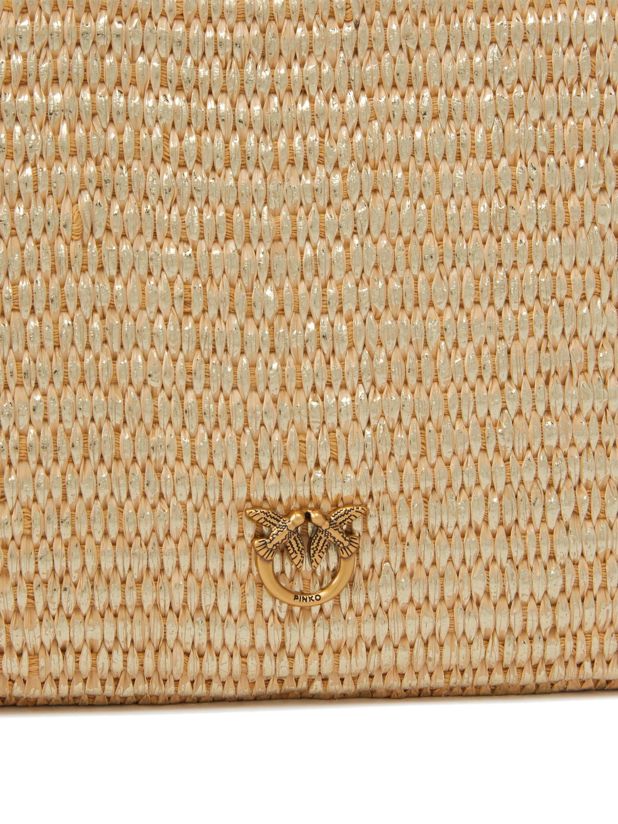 Τσαντάκι HORIZONTAL FLAT MINI RAFIA LAMINATA