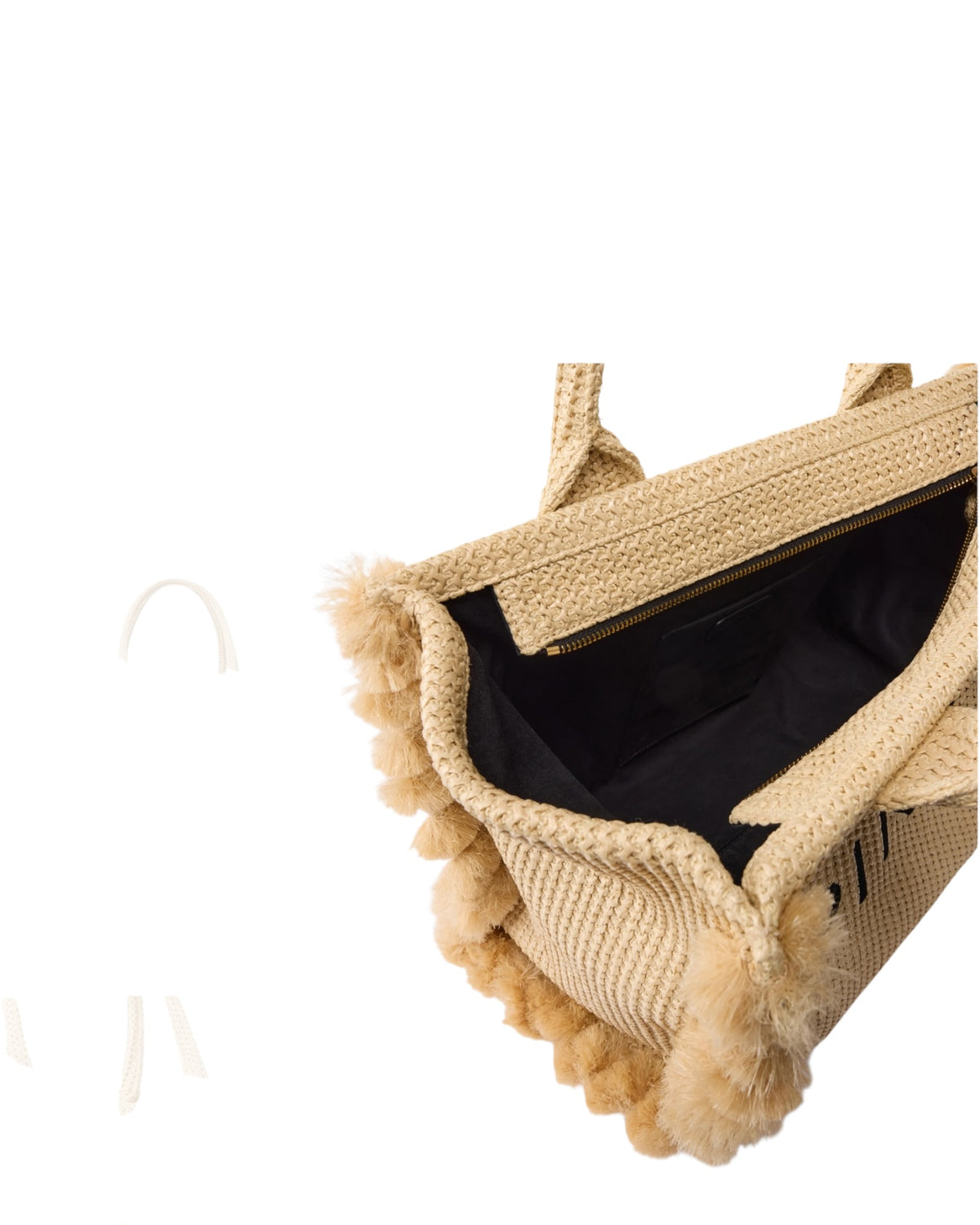 Tσάντα θαλάσσης από raffia με λογότυπο BEACH SHOPPER RAFIA