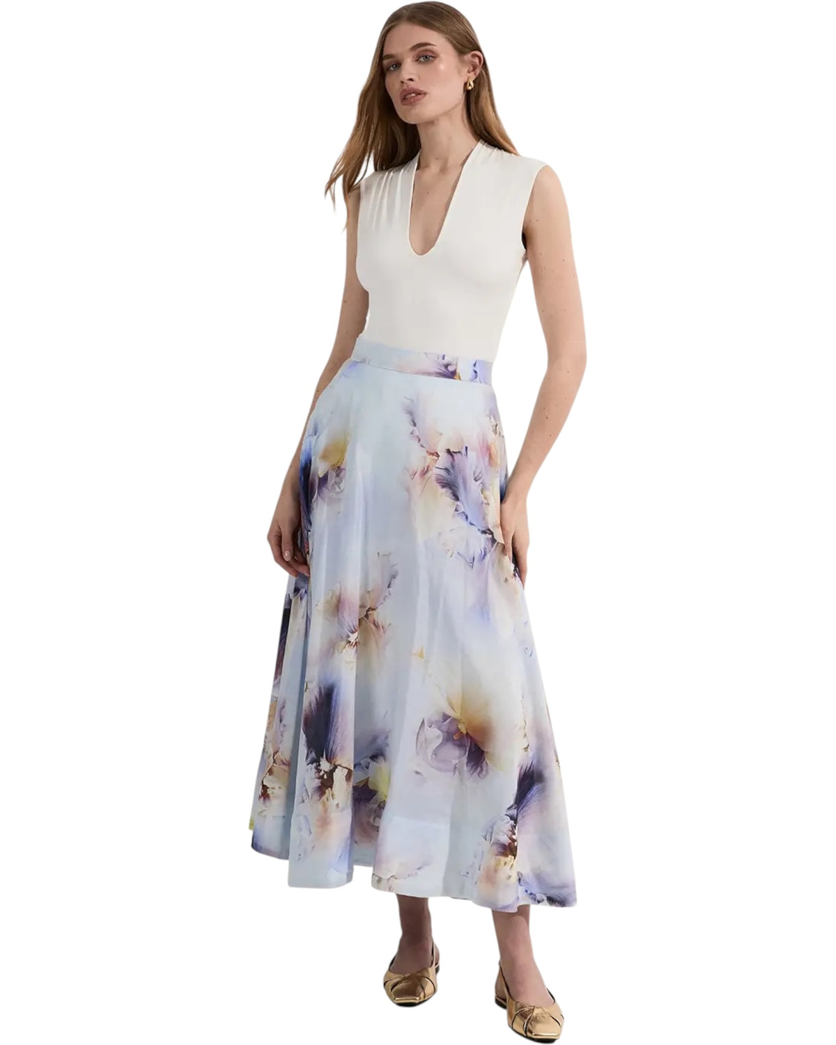 Midi floral φούστα