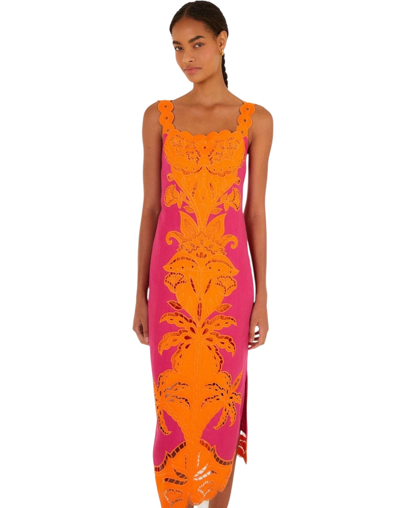 Φόρεμα midi CUTWORK SLEEVELESS MIDI