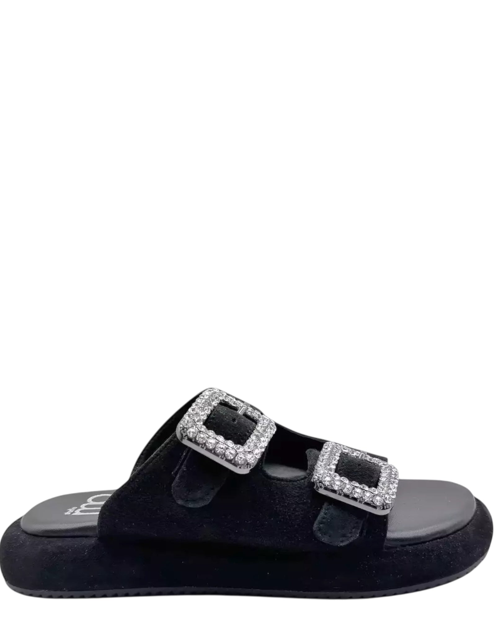 Δερμάτινα suede σανδάλια BLACK