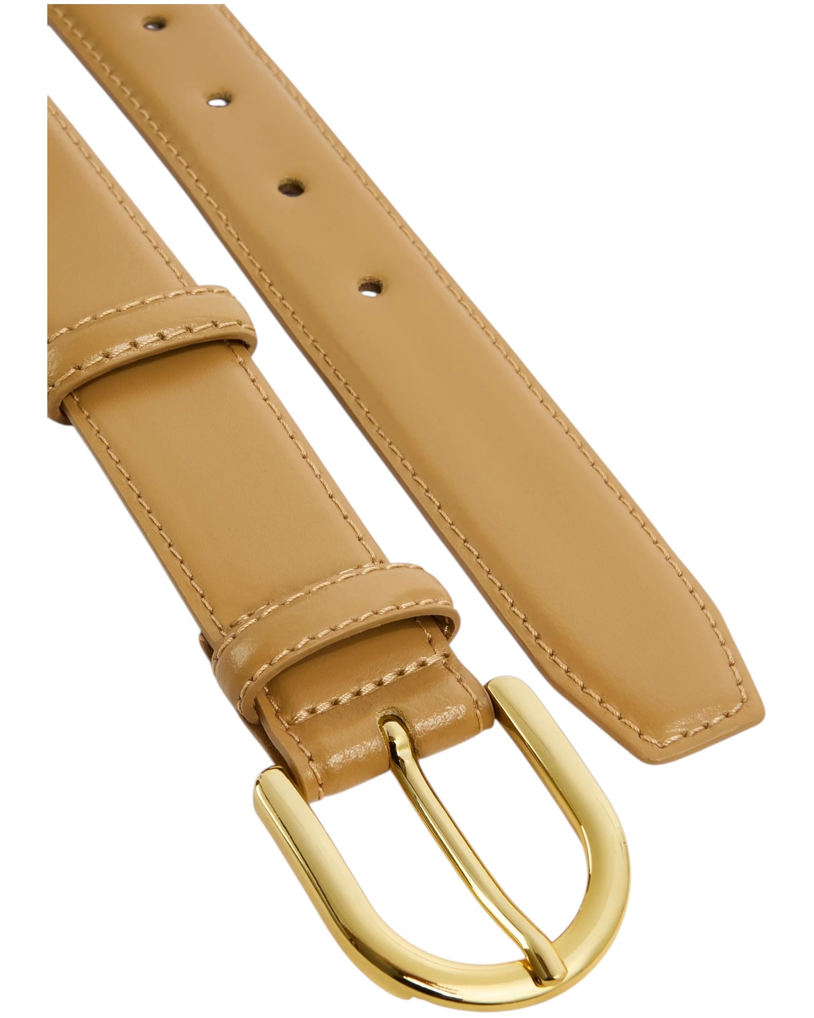 Δερμάτινη ζώνη με χρυσή αγκράφα