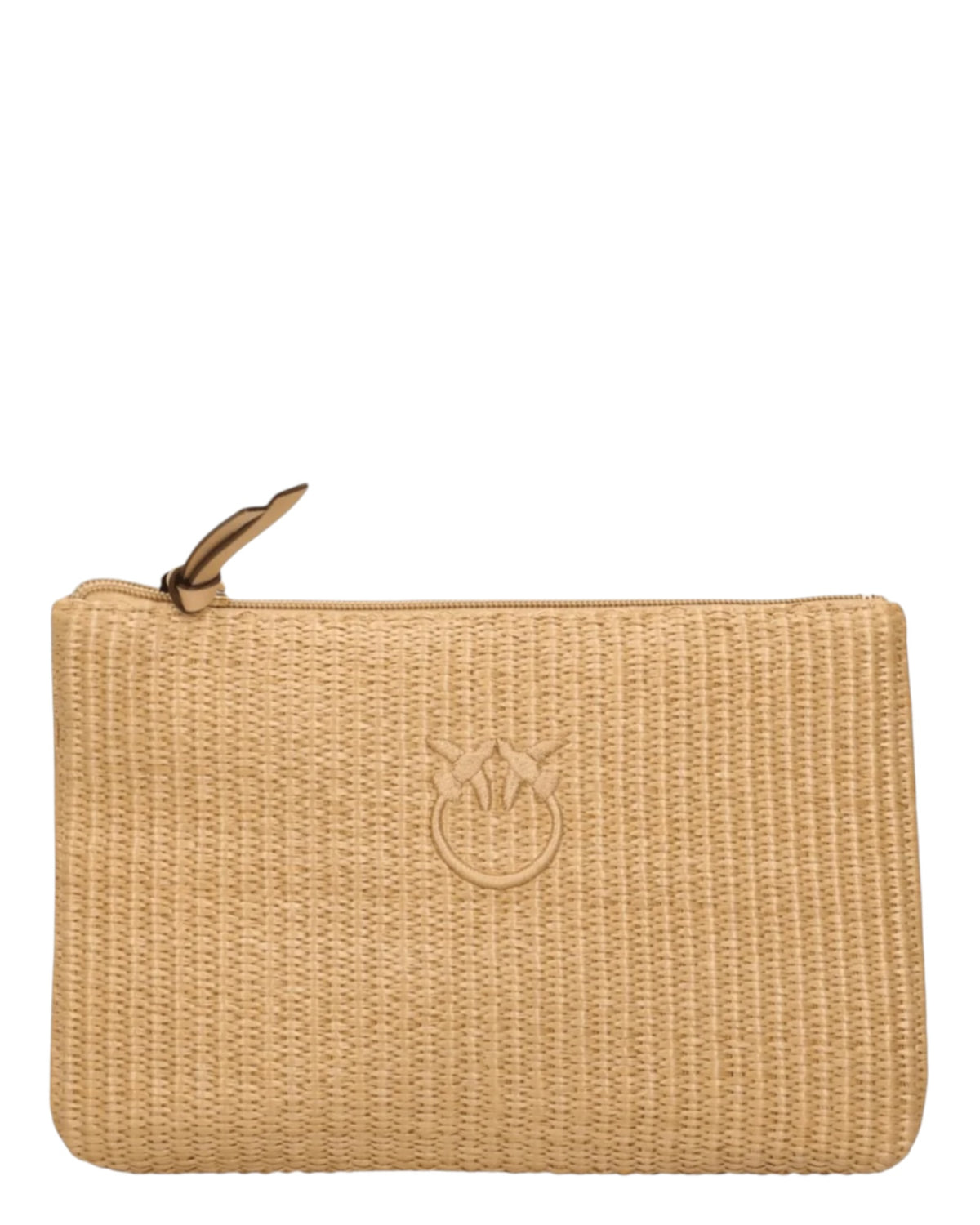 Μικρή τσάντα από raffia με LOVE BIRDS λογότυπο POCHETTE RAFIA