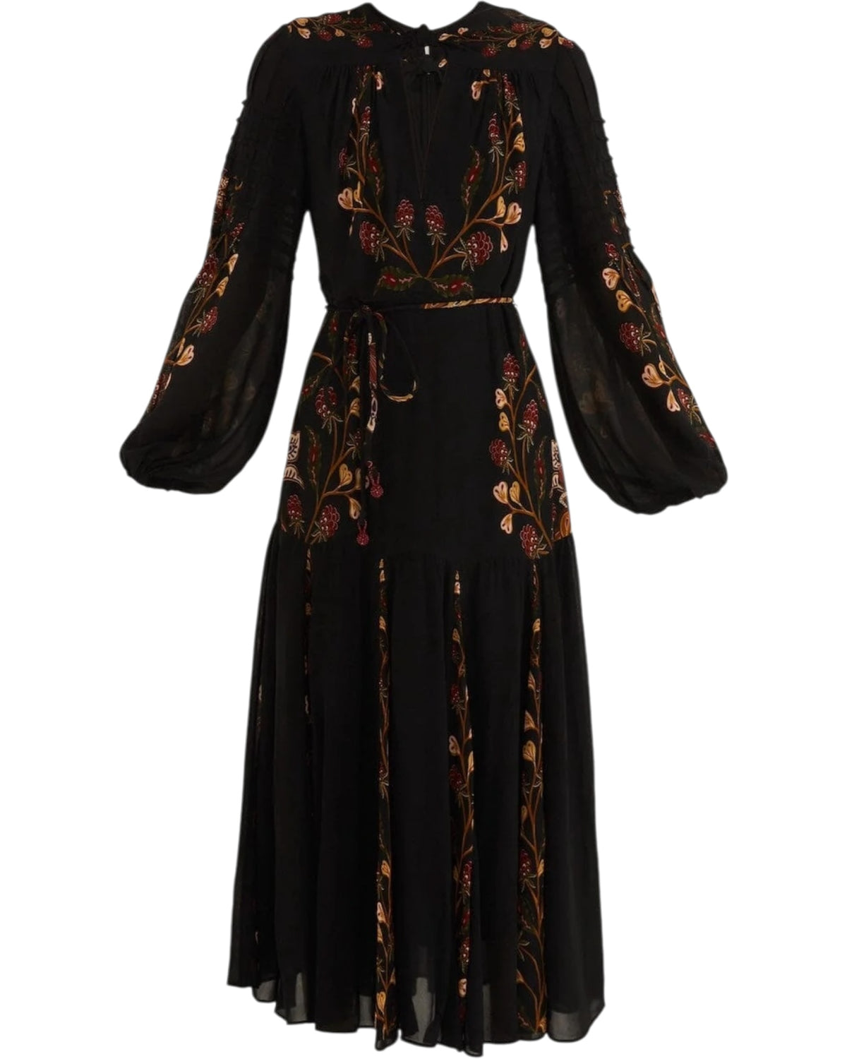 Φόρεμα μάξι με πλισέ μανίκια BERRY GARDEN