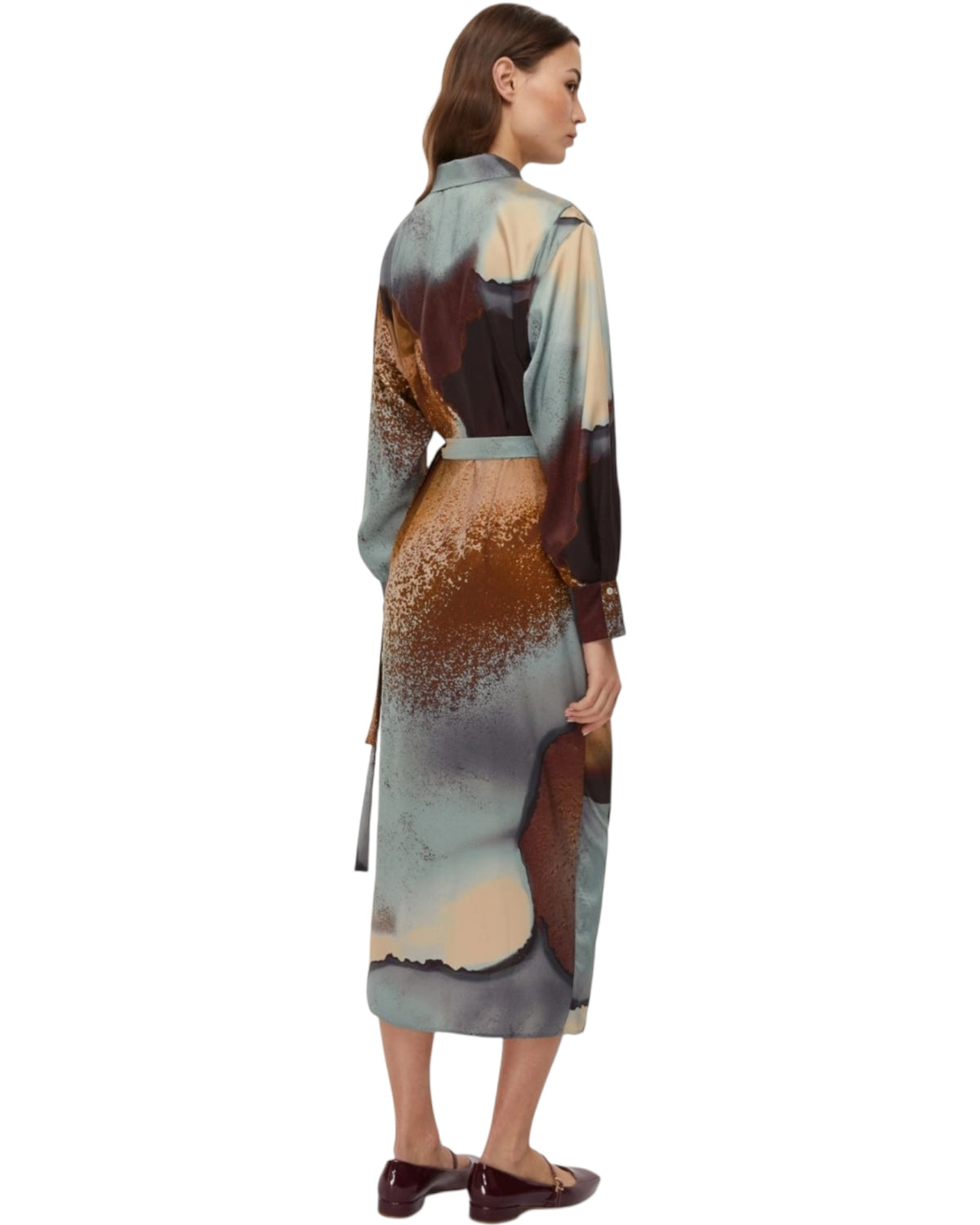 Φόρεμα με κόμπο και τιρκουάζ print MERINGA