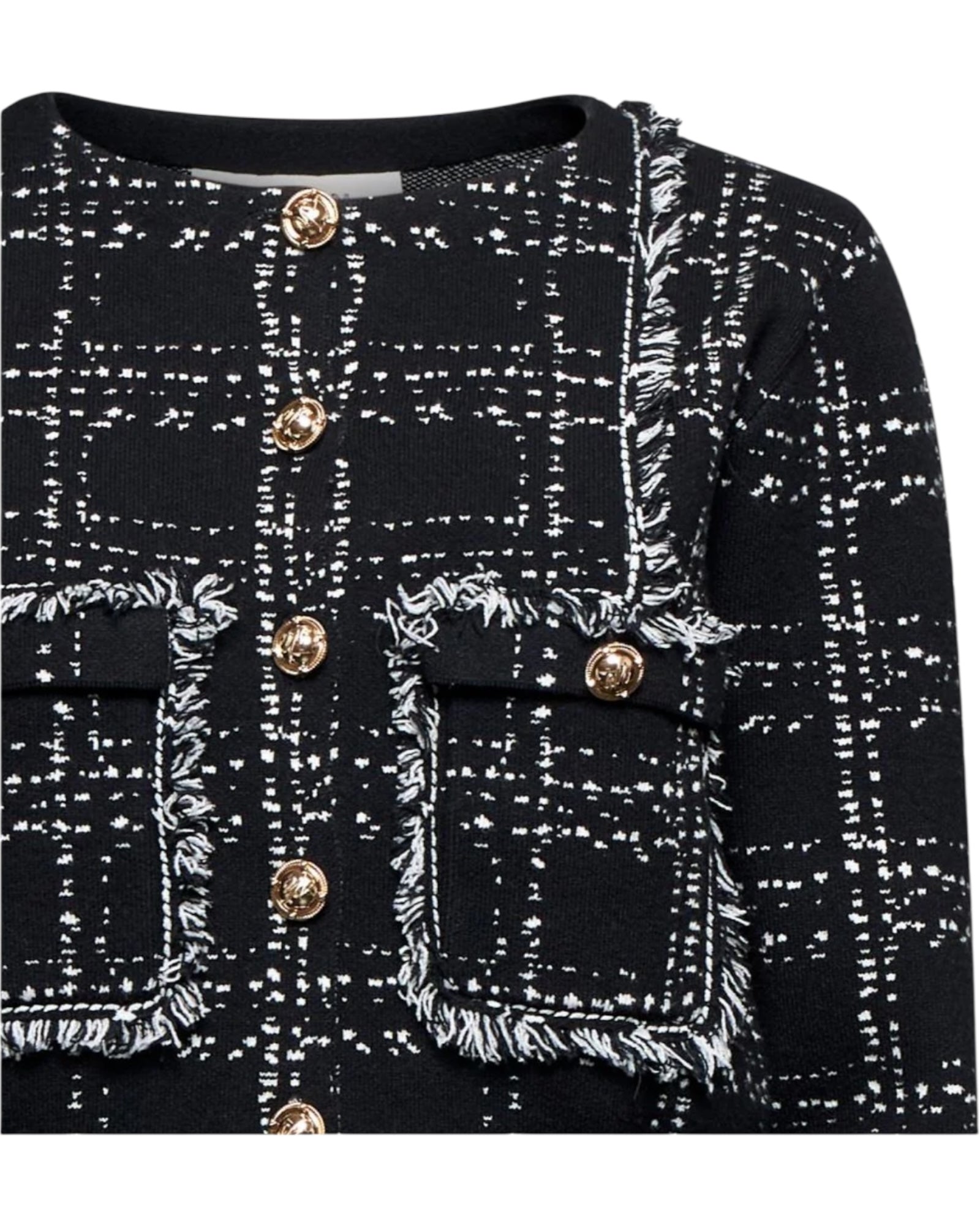 Κοντή ζακέτα με σχέδιο σε εφέ τουίντ SALONICCO